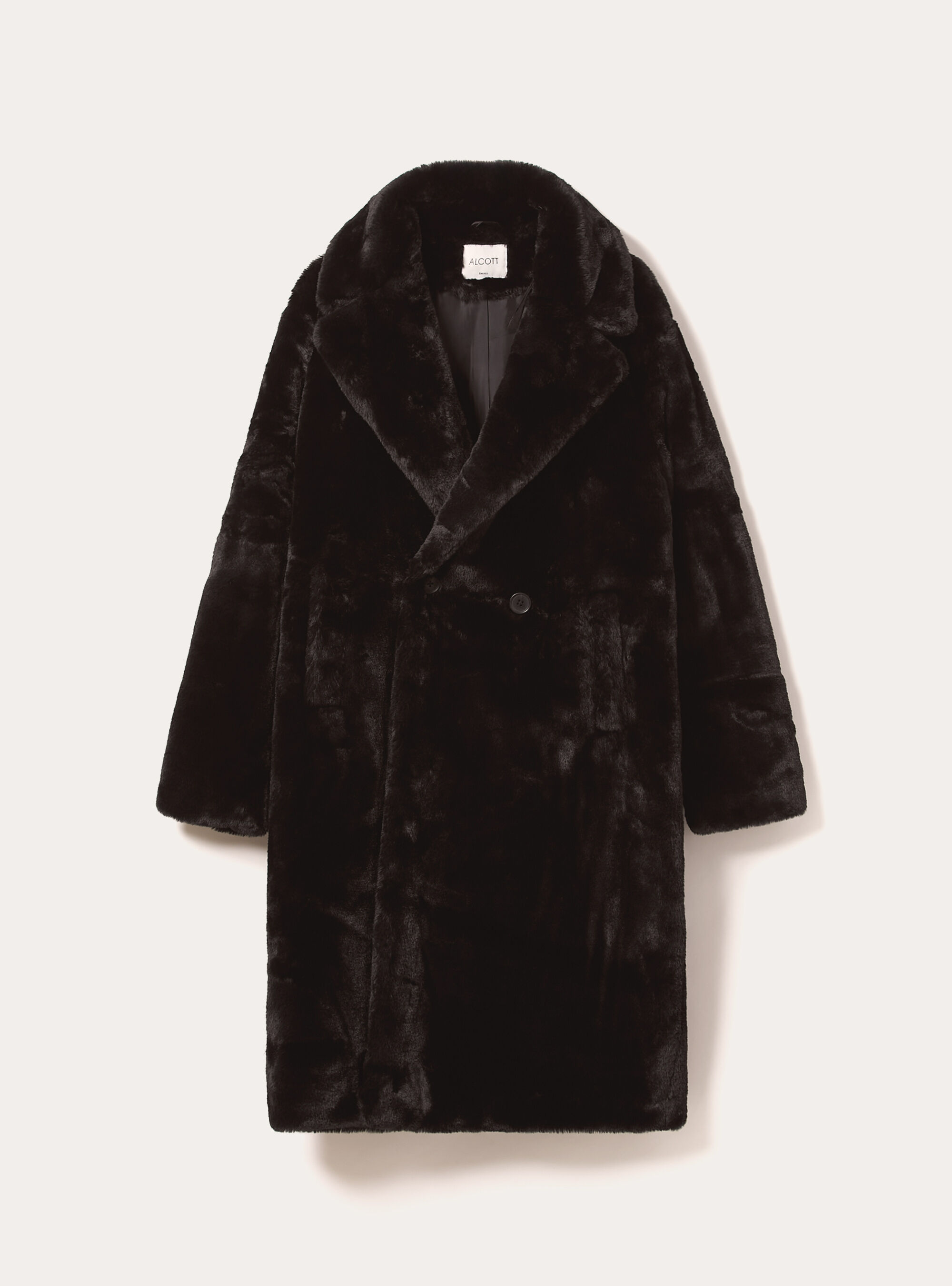 Cappotto in pelliccia sintetica, BK1 BLACK
