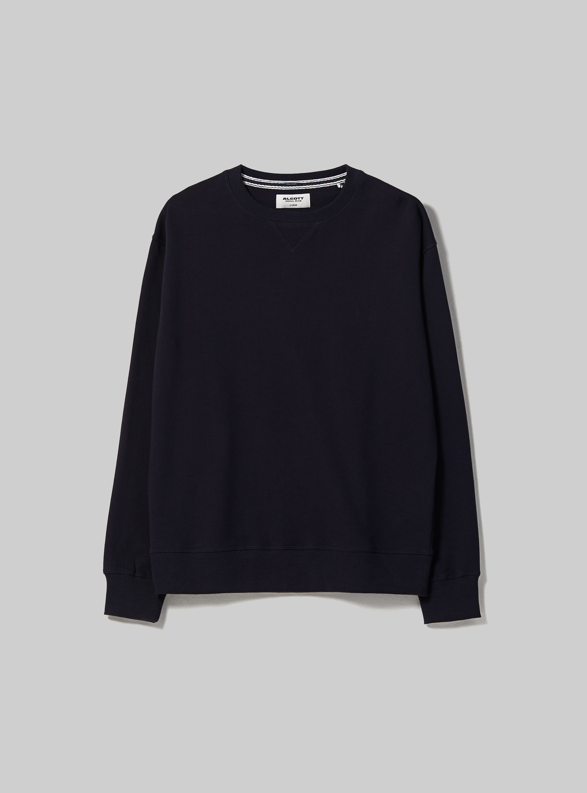 Plain-coloured crew-neck sweatshirt, NA1 NAVY DARK