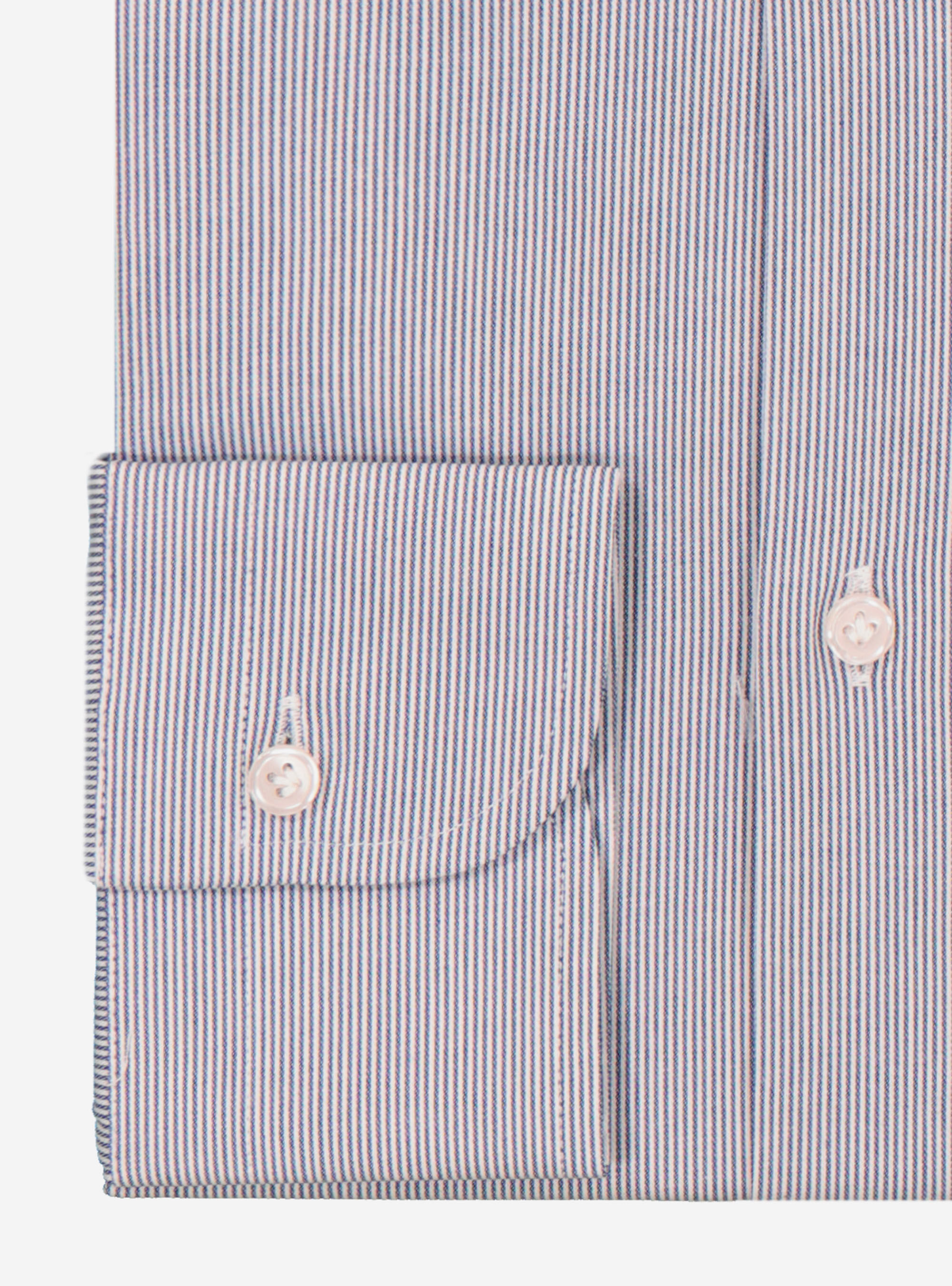 Chemise motif micro rayures en popeline stretch, C2254 BLUE