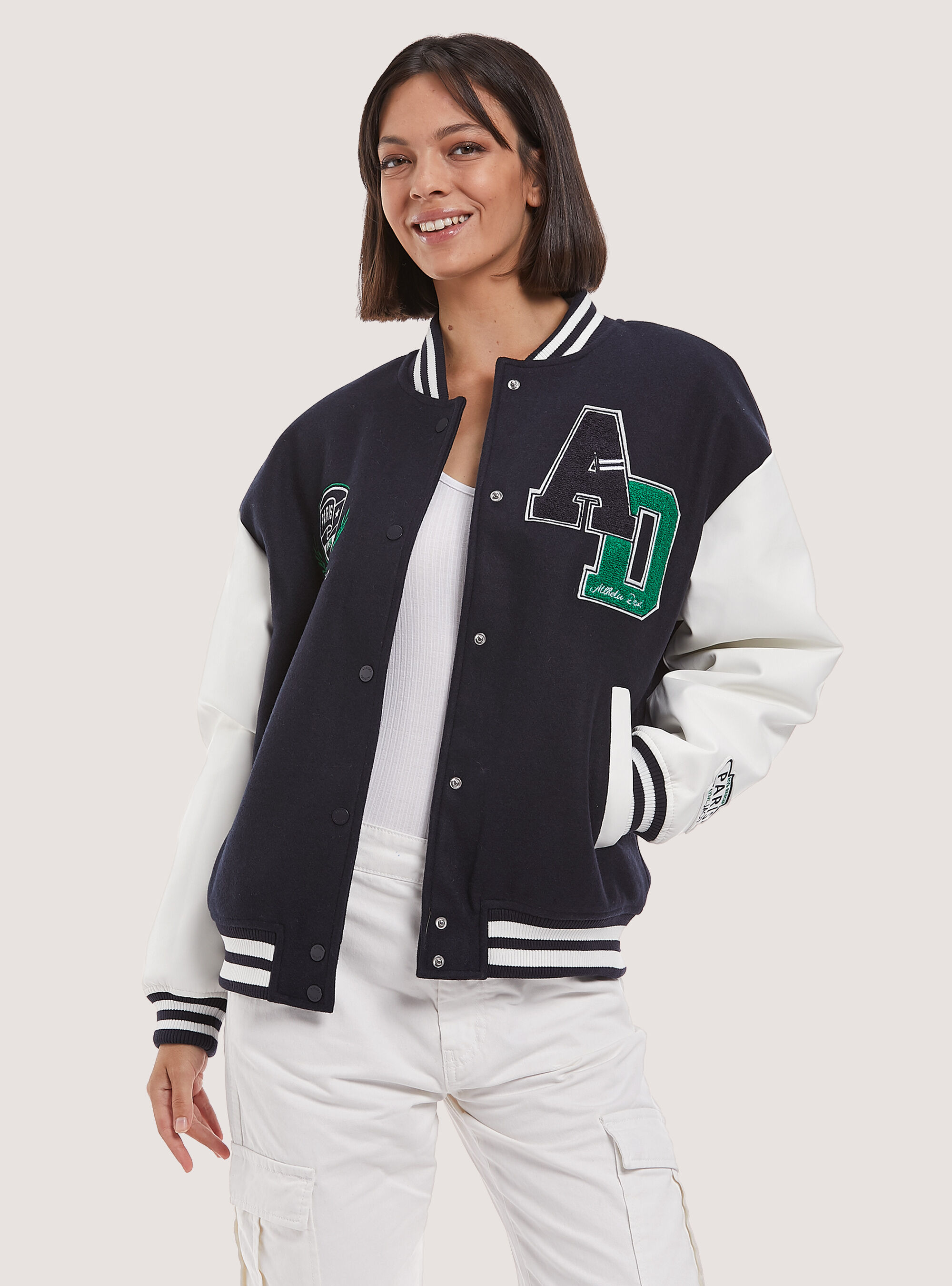 Bomber jacket college hot sale style