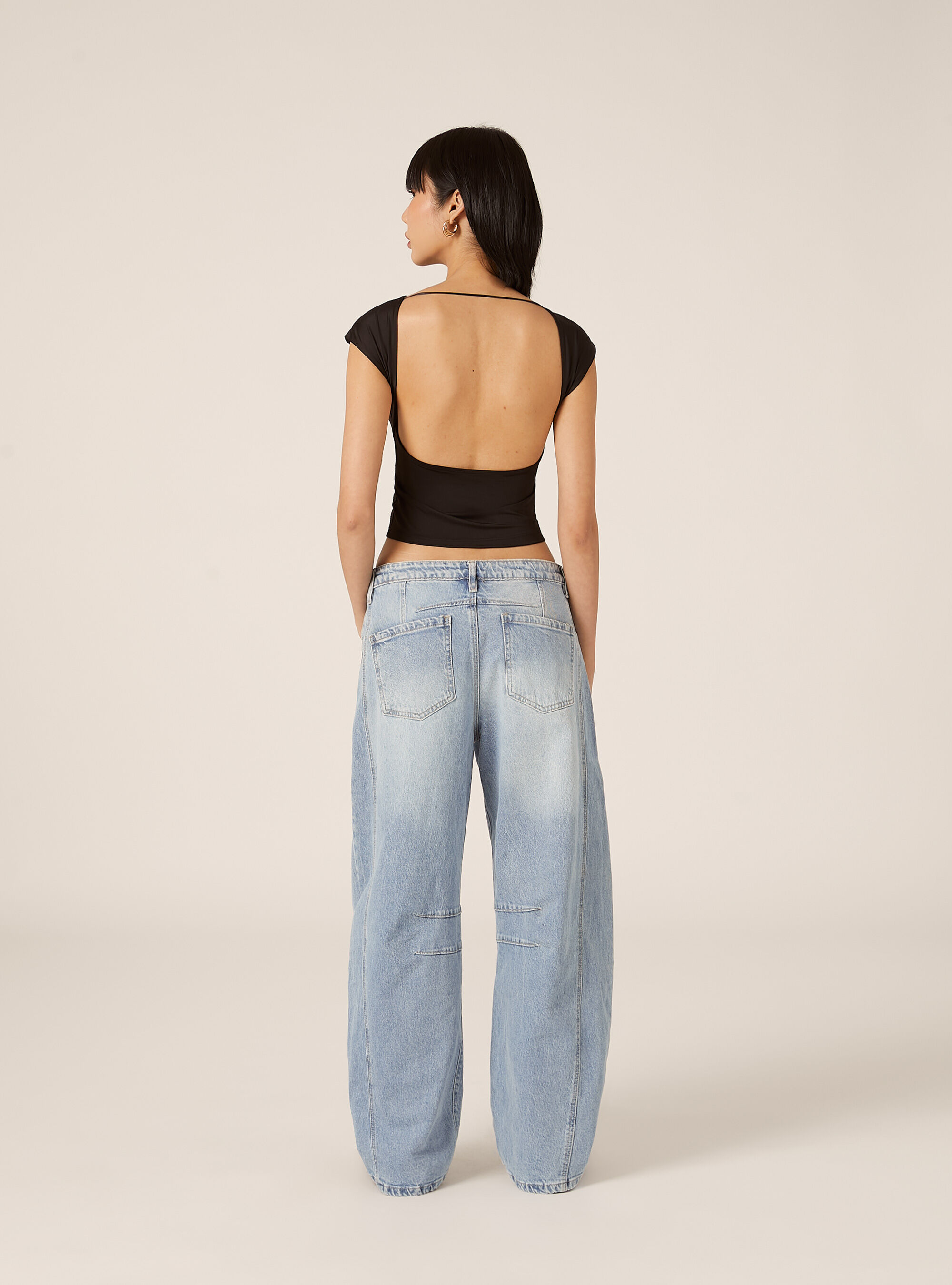 Maglietta con schiena scoperta, BK1 BLACK