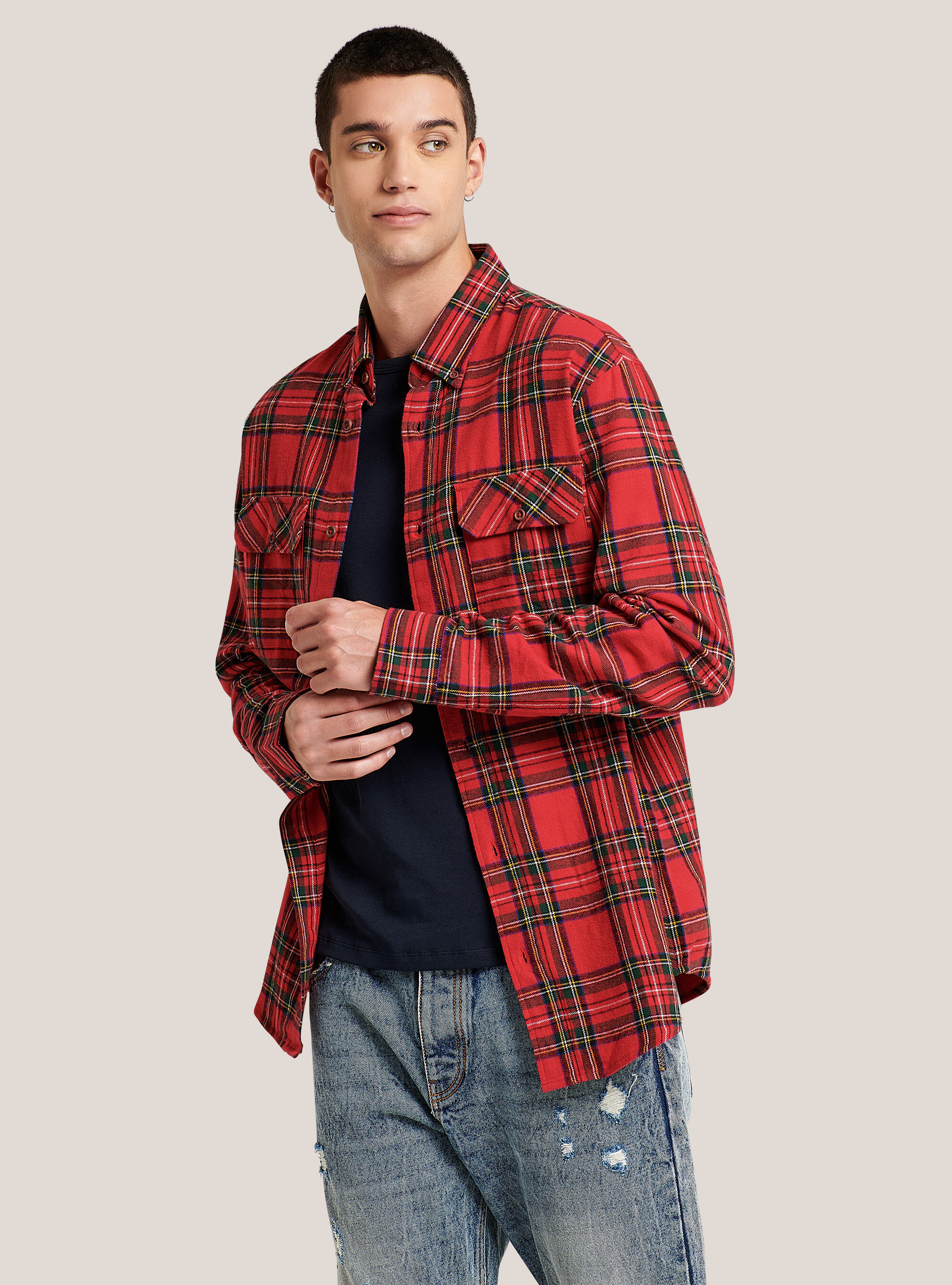 Camicia a quadri in flanella