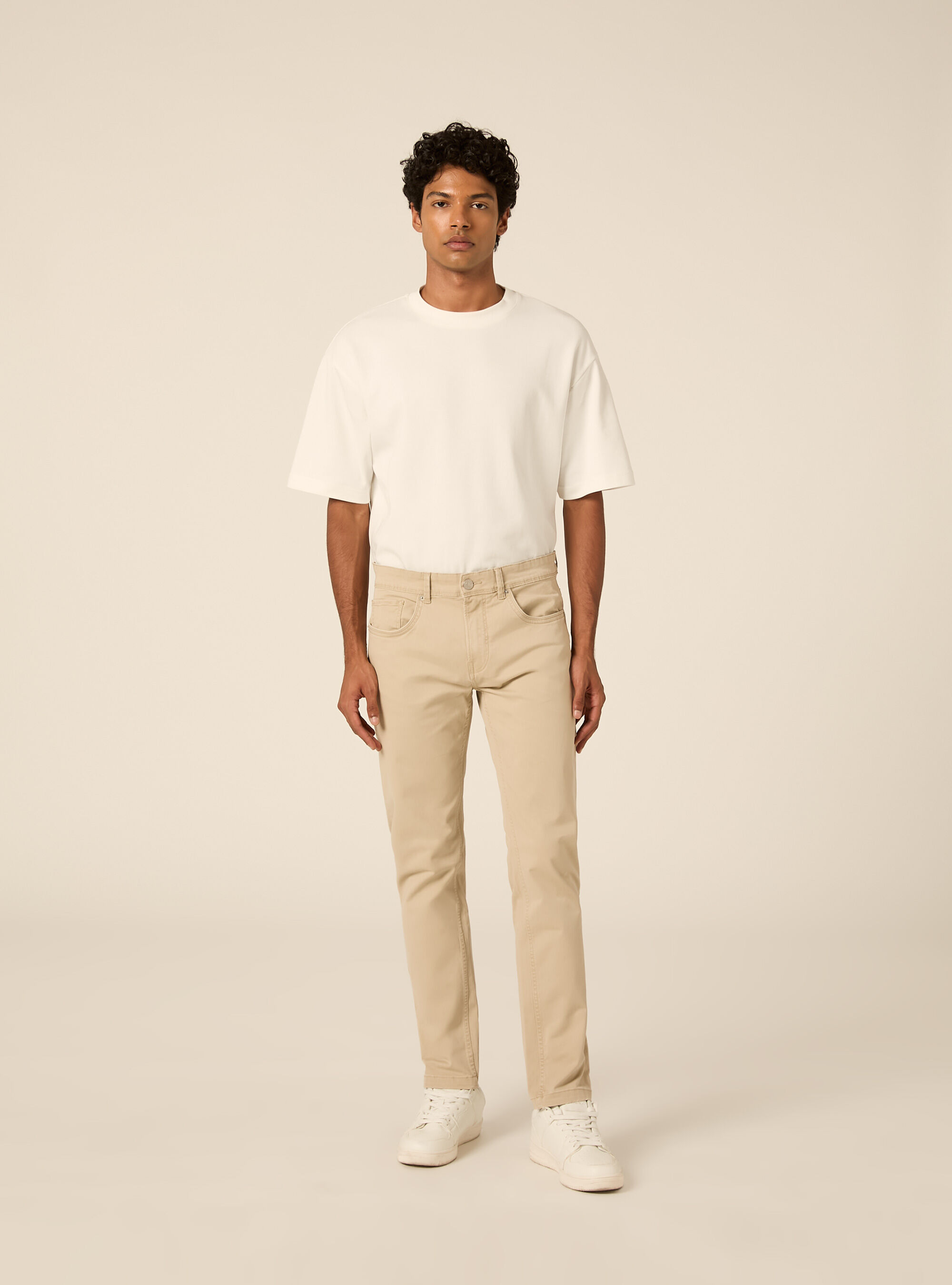 Pantaloni 5 tasche in twill