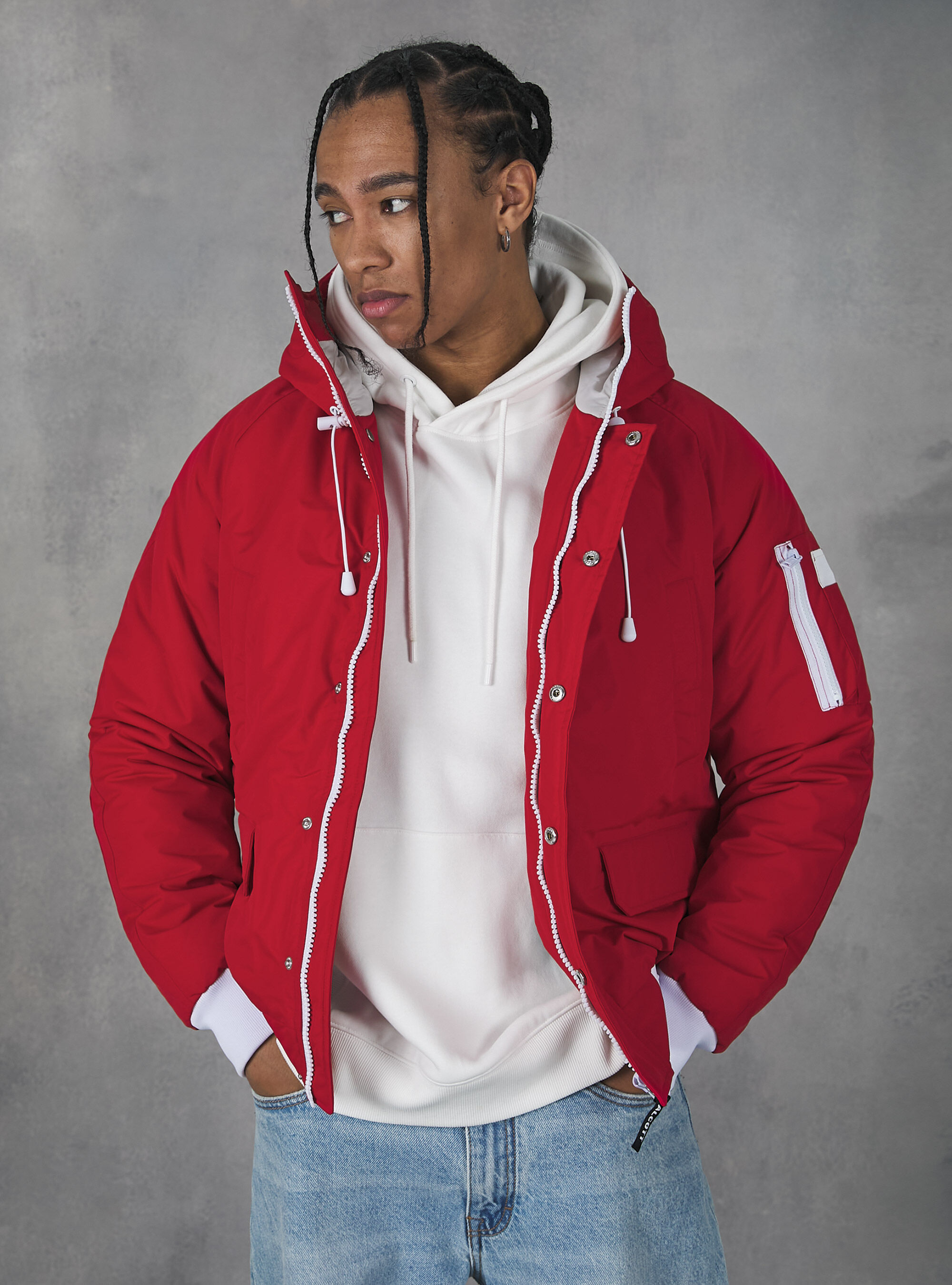 Concealed hood discount jacket mens