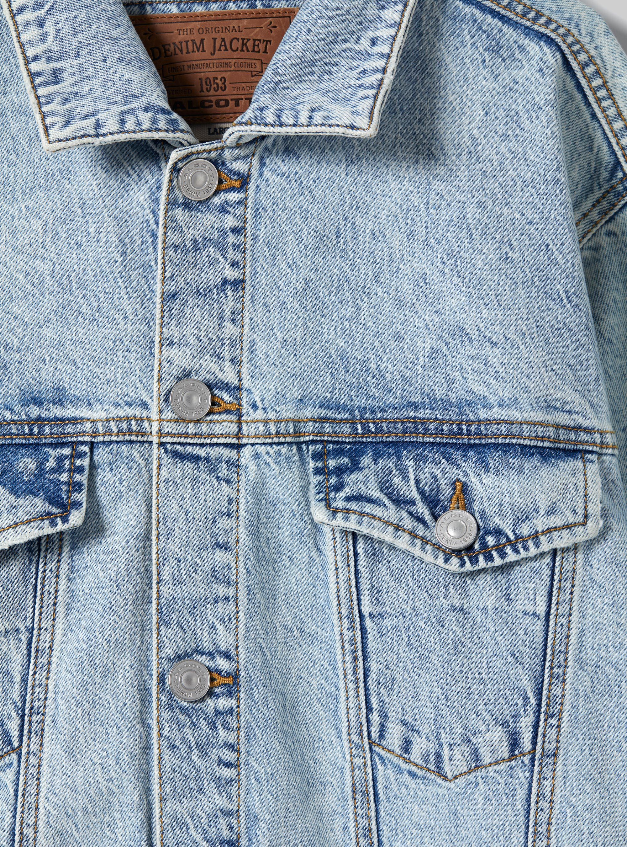 Chaqueta vaquera el&aacute;stica, AZUL