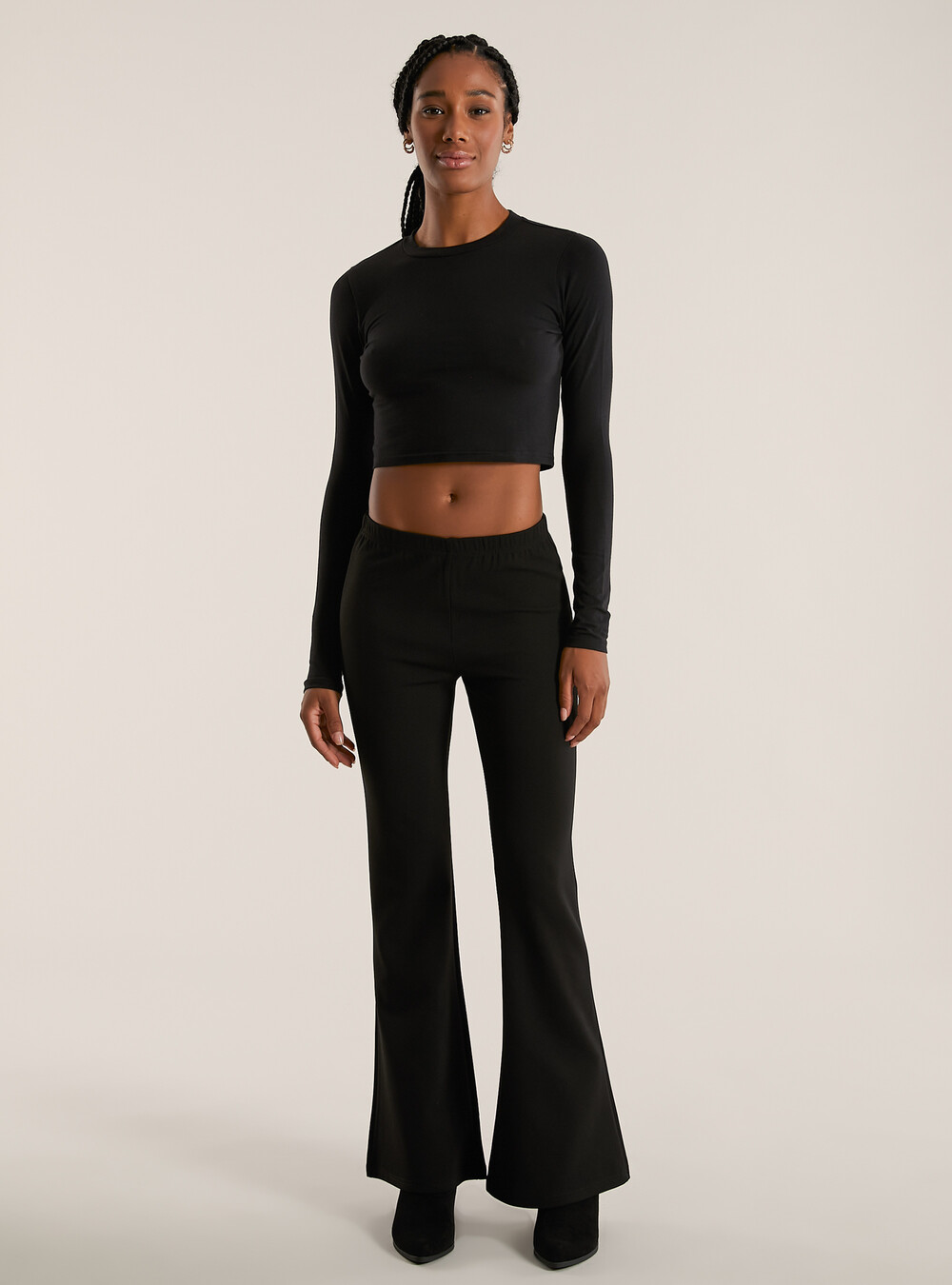 Leggins A Zampa Donna Larghi - Pantaloni Flare Elasticizzati, Vita Alta, Con Tasche - Foto 6