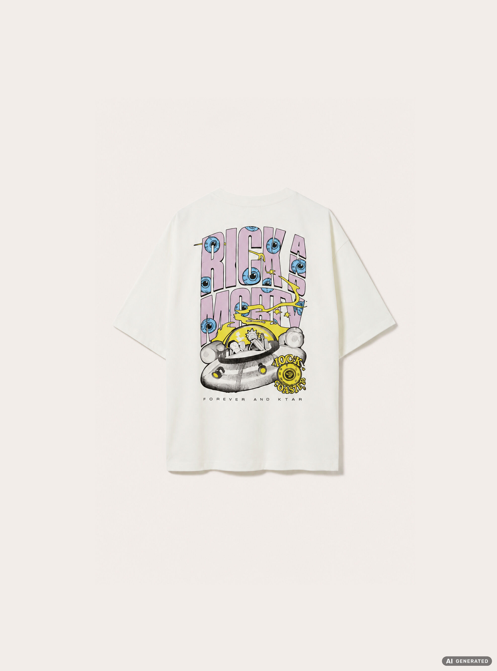 T-shirt rick and morty boxy fit, WH2 WHITE