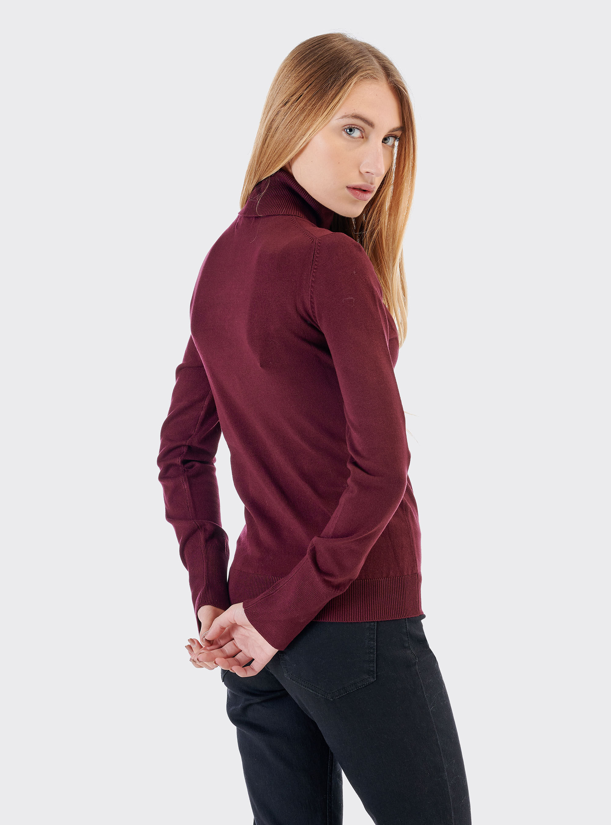 High neck pullover, BORDEAUX