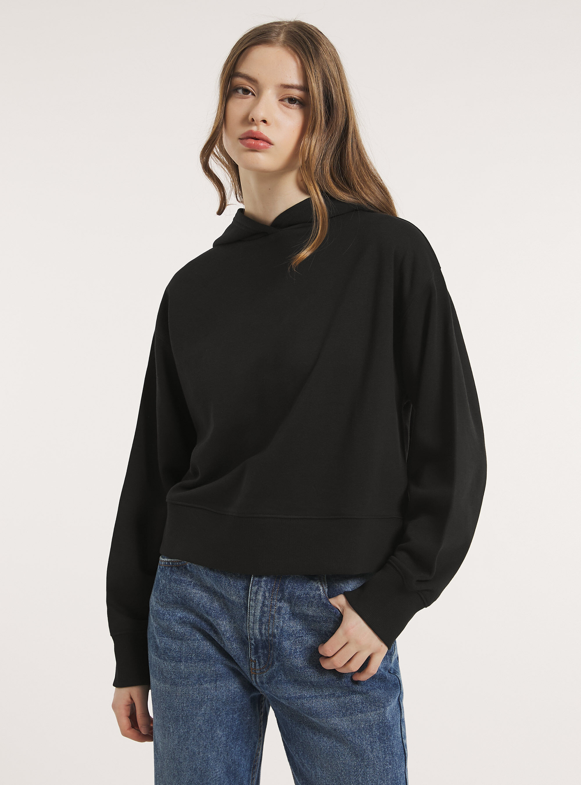 Felpa boxy fit con cappuccio Alcott Felpe Donna