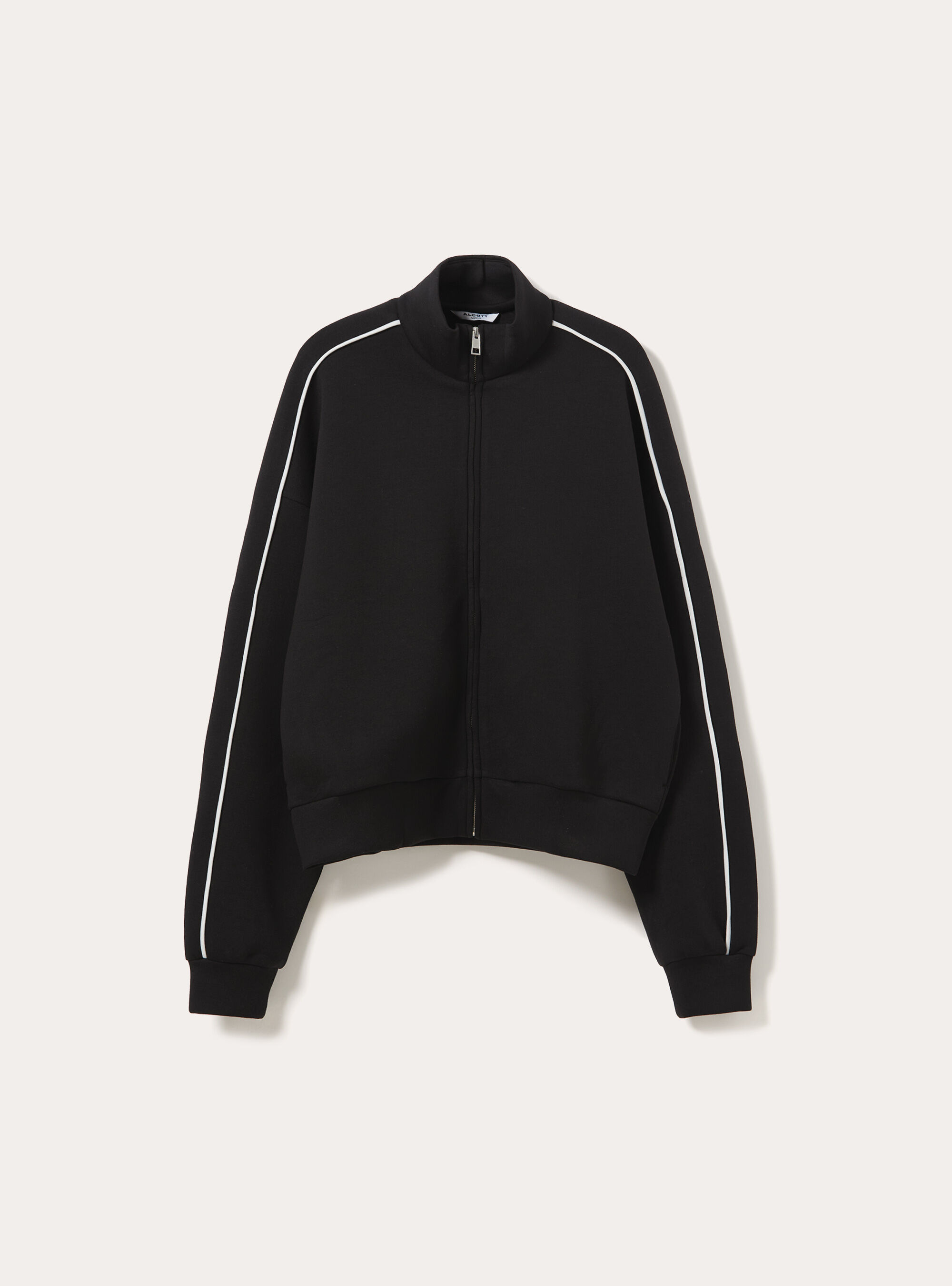 Cardigan boxy con piping in contrasto, BK1 BLACK