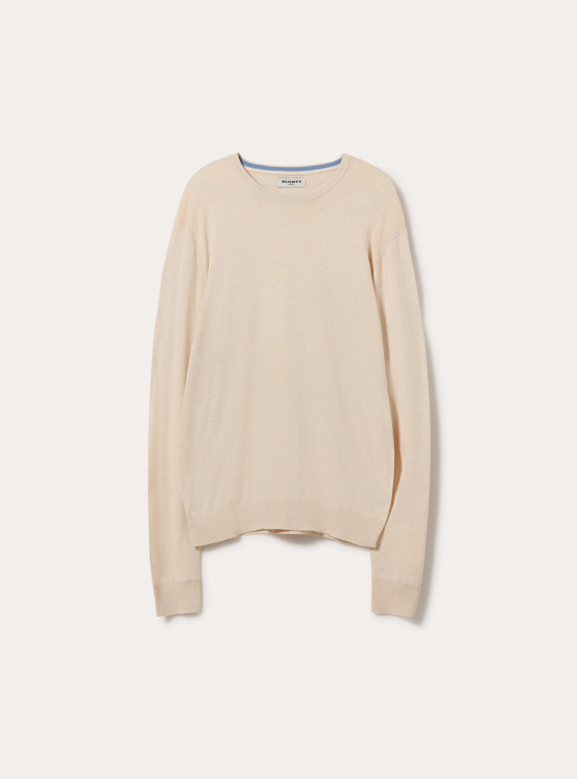 Pullover girocollo in viscosa, MCR3 CREAM MEL LIGHT