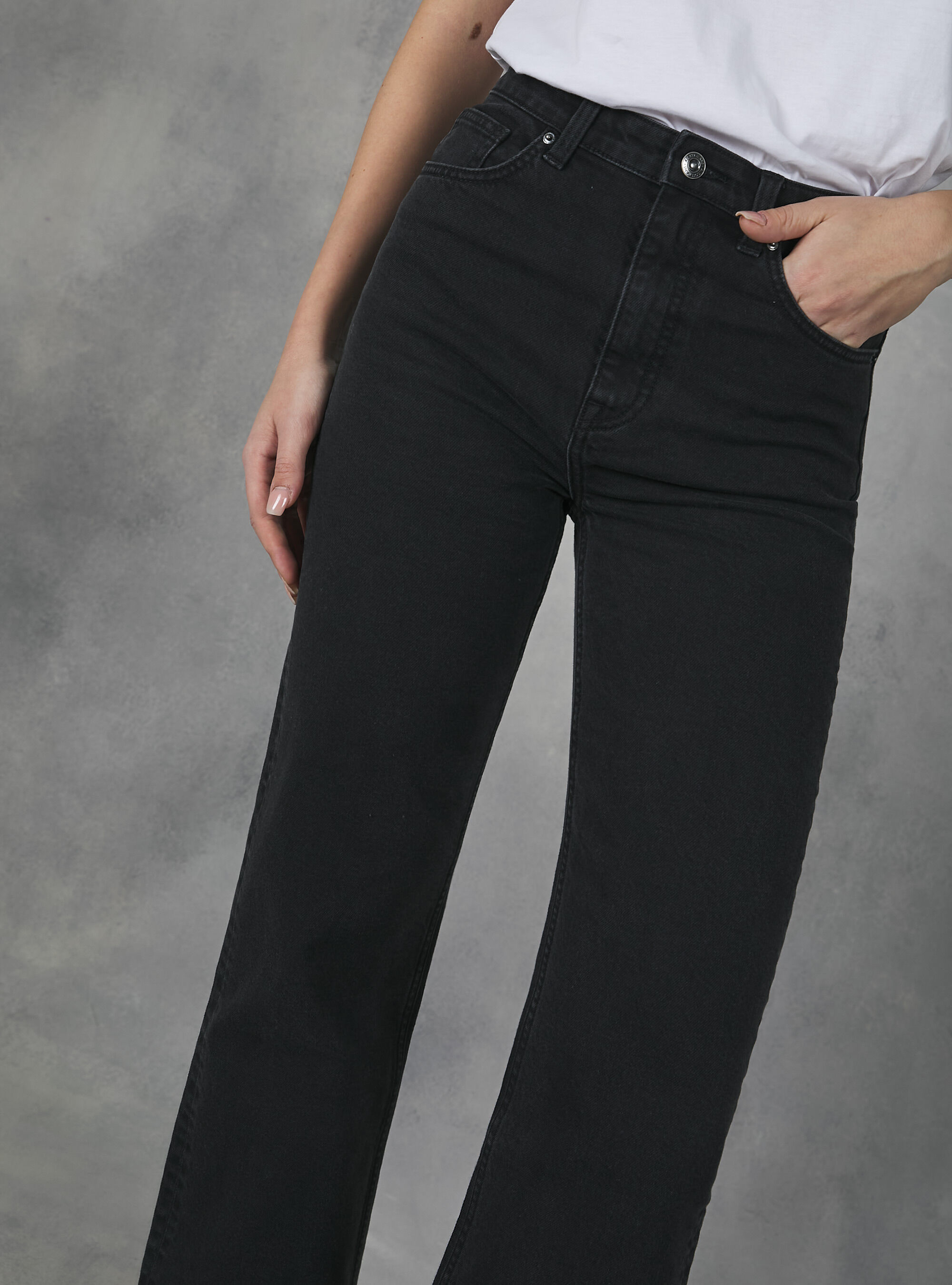 Jean noir a fente clearance