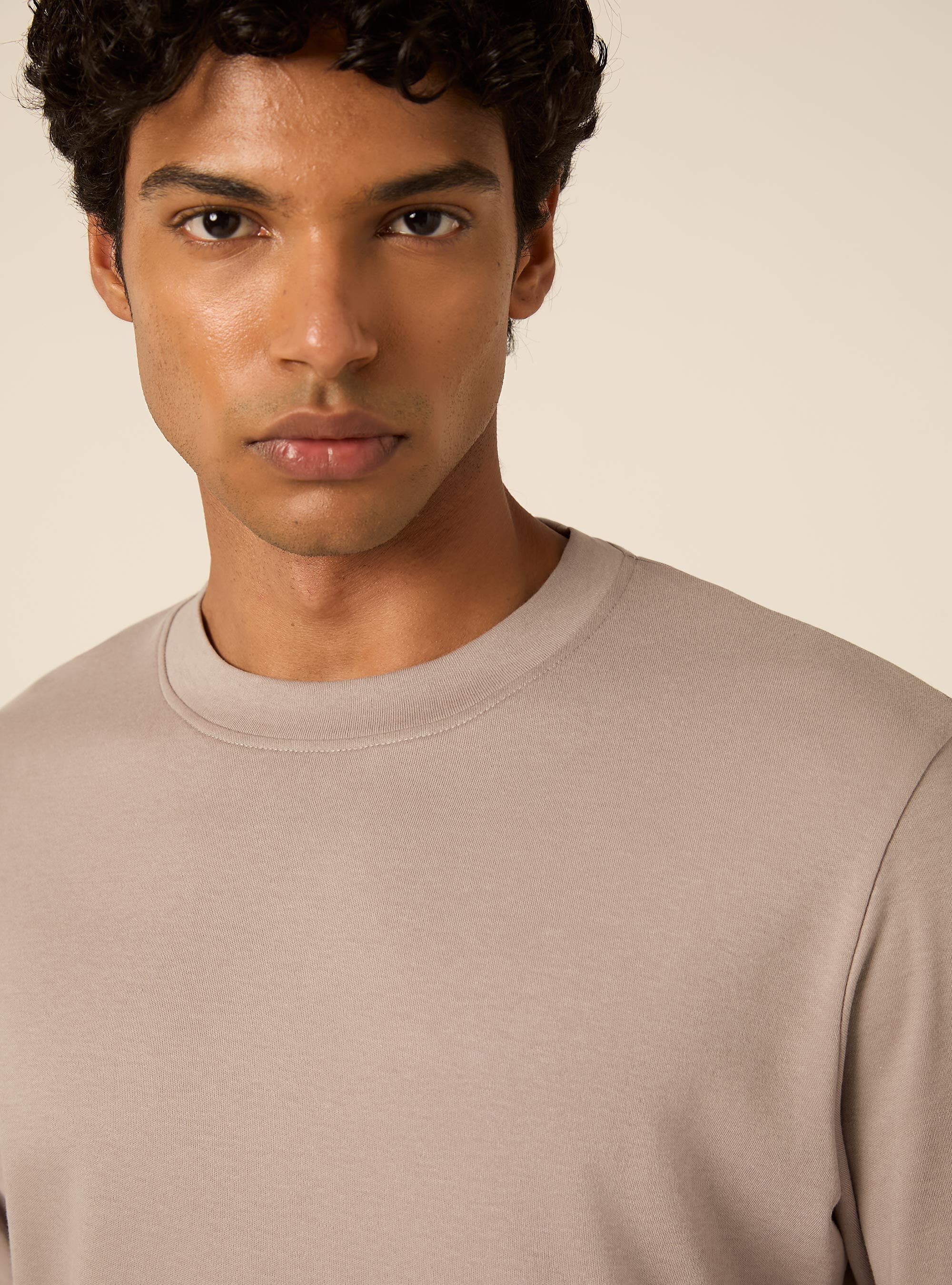 Maglia girocollo maniche lunghe interlock, GRIGIO MEDIO