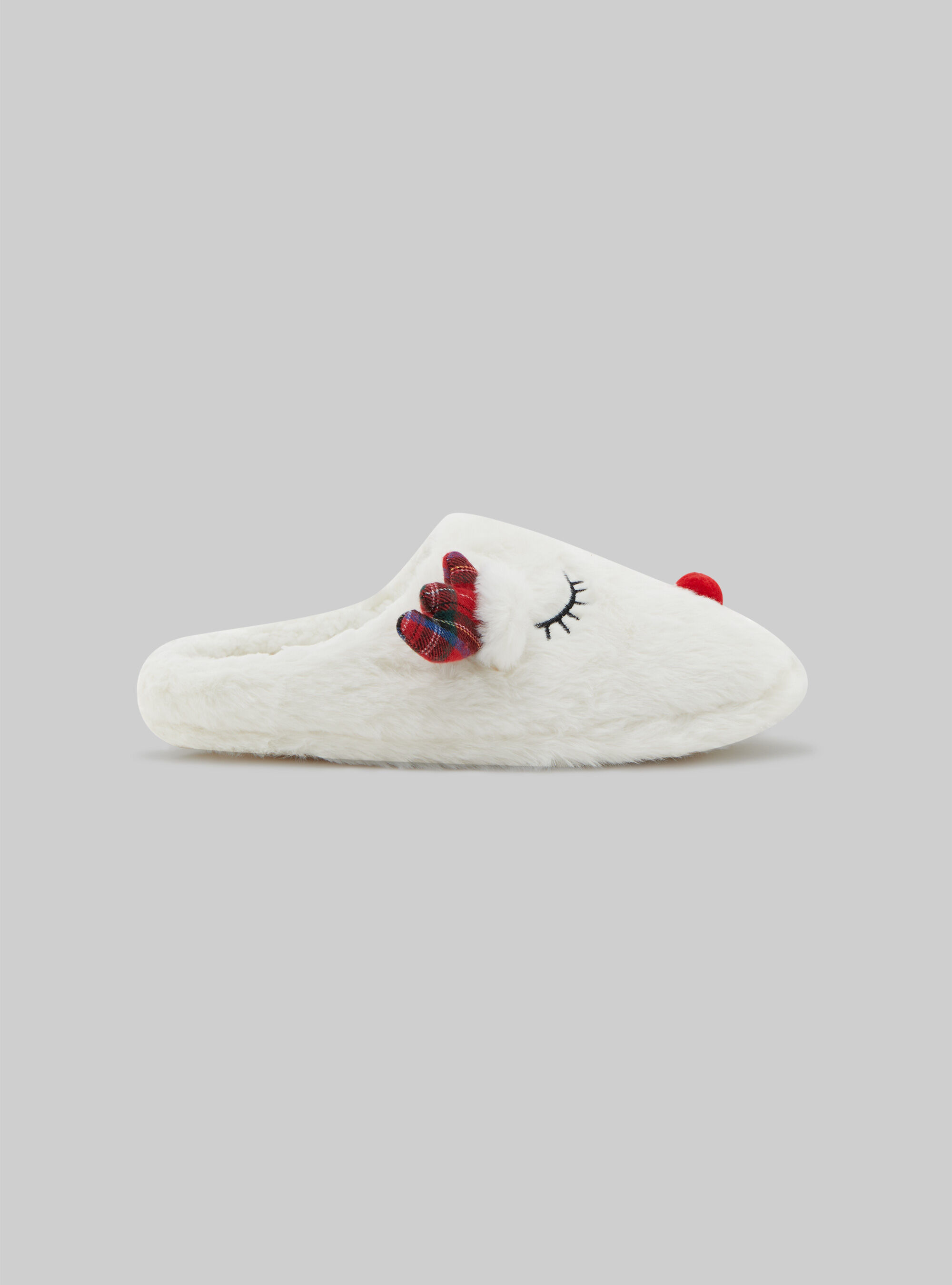 White clearance reindeer slippers