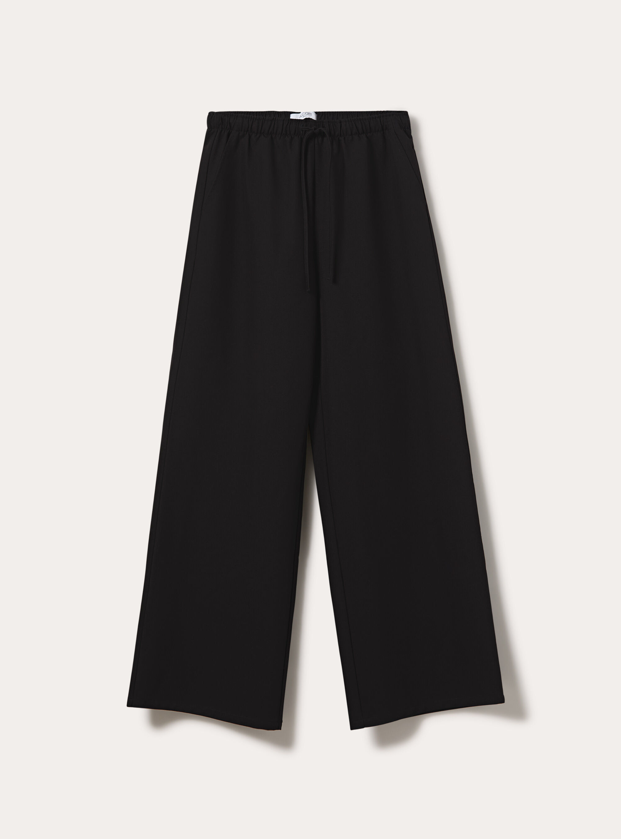 Pantaloni con elastico in vita straight, BK1 BLACK