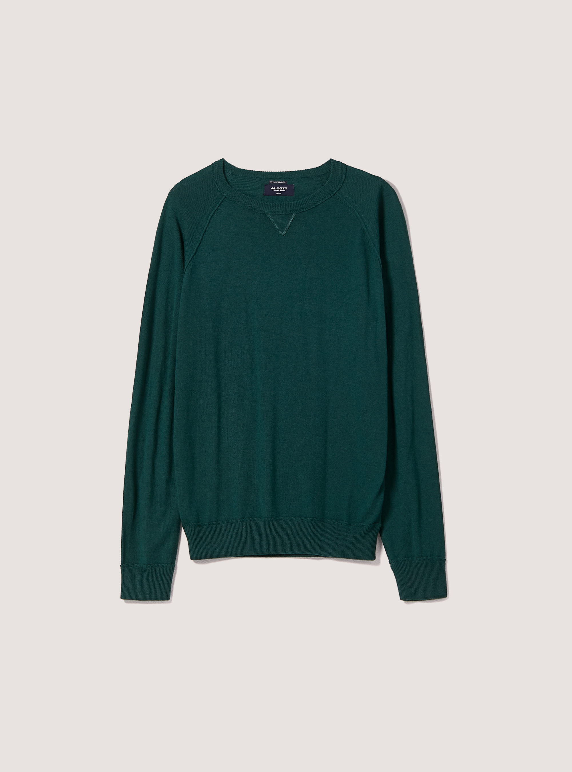 Plain-coloured crew-neck pullover