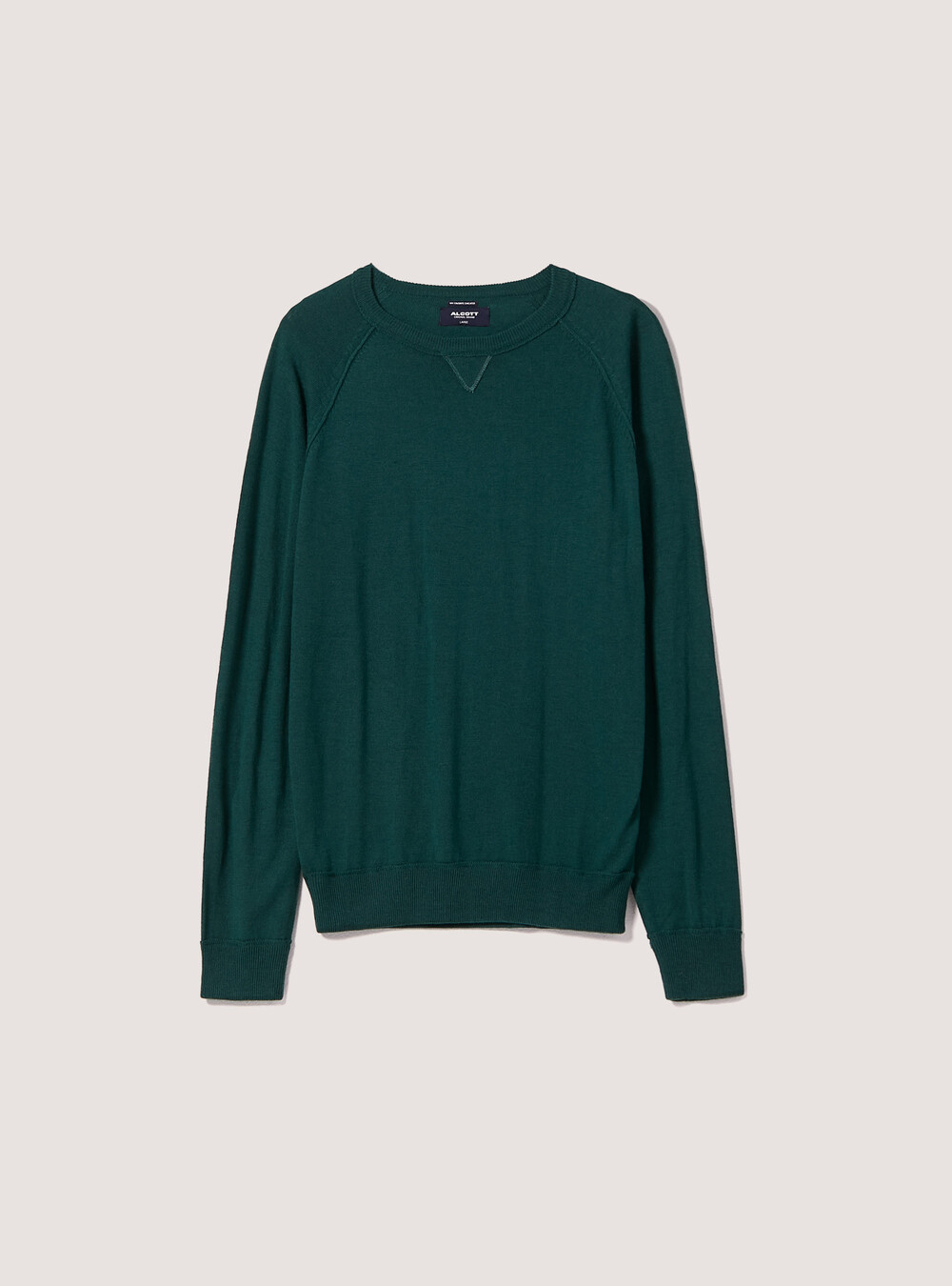 Plain-coloured crew-neck pullover