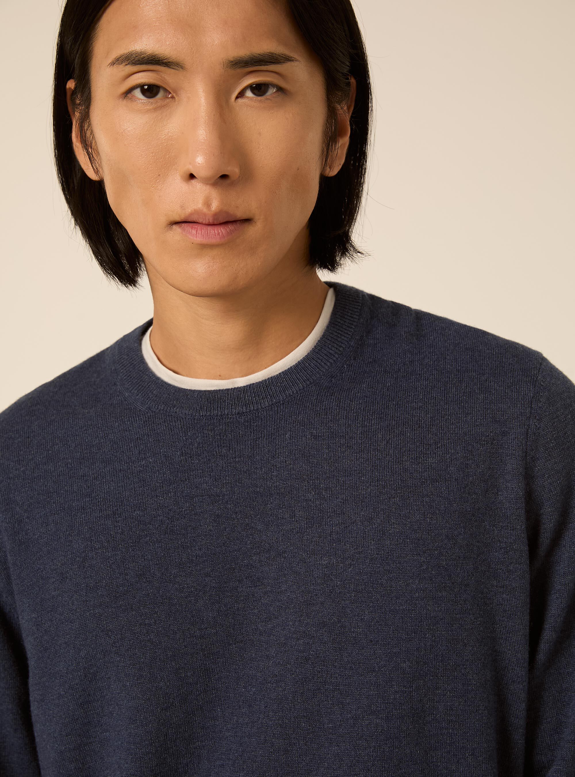 Rundhals pullover aus wolle und kaschmirmischung, IN2 INDIGO MEDIUM