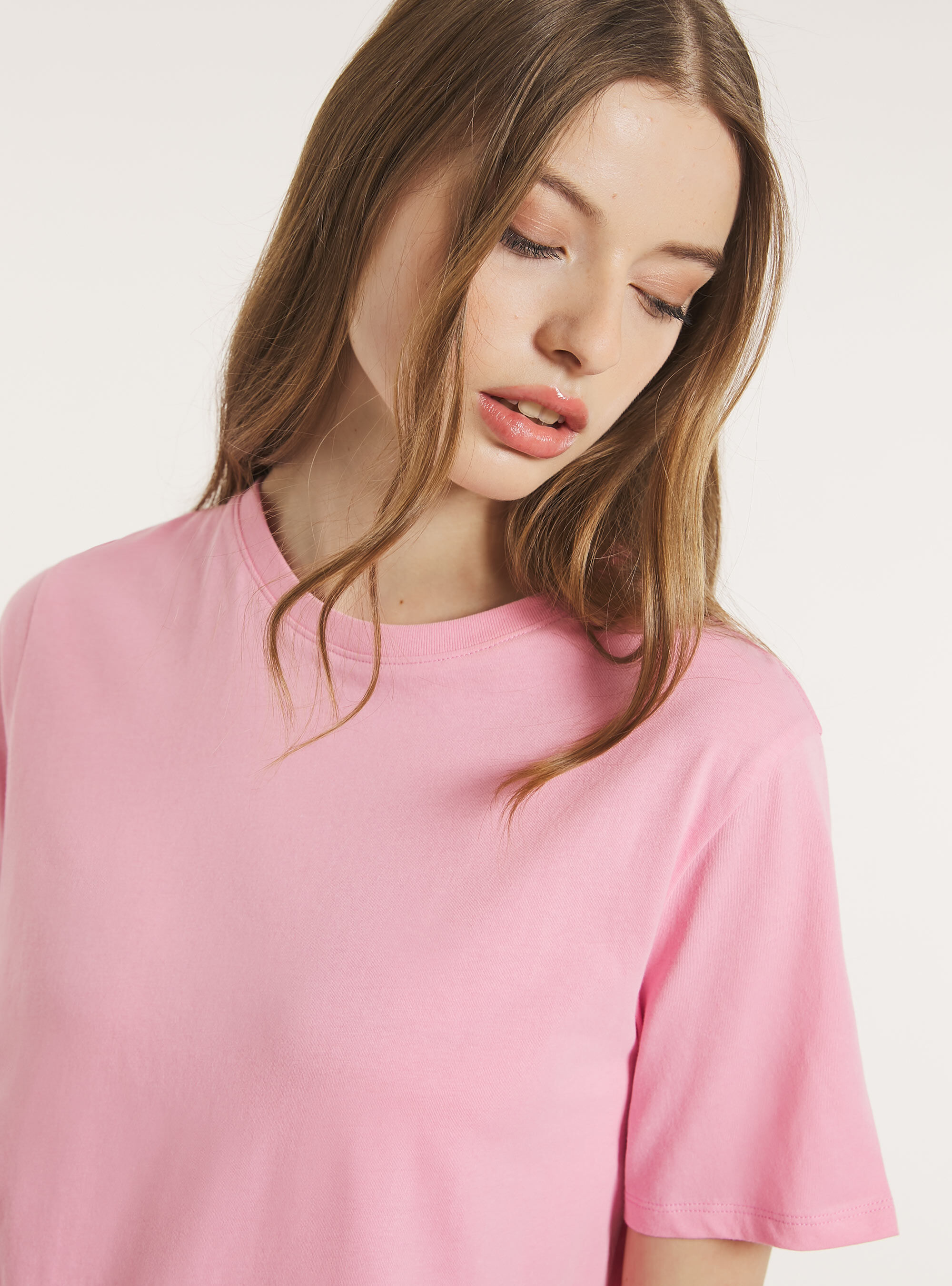 Crew-neck cotton T-shirt, PK2 PINK MEDIUM