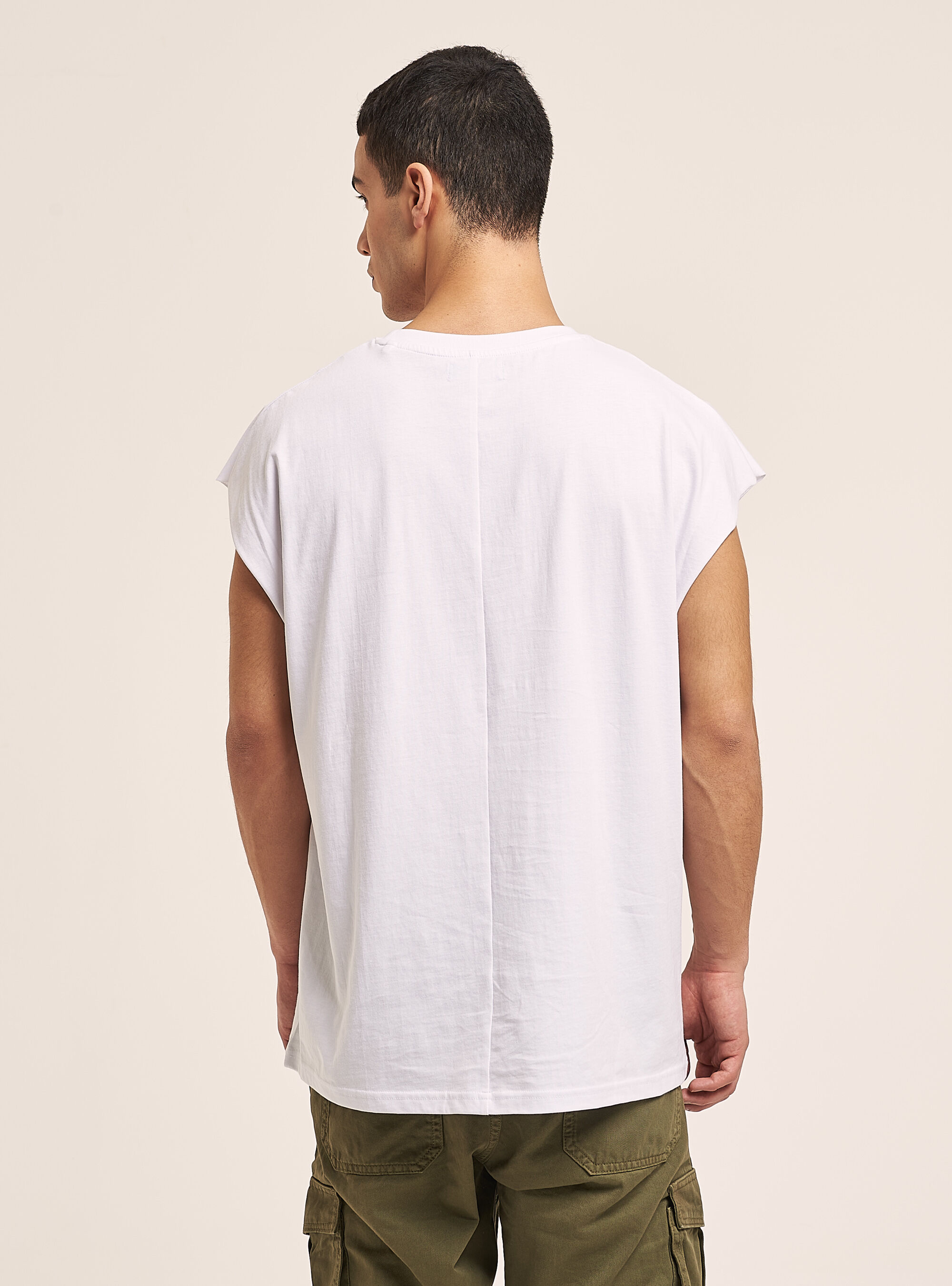Canotta oversize in cotone, BIANCO