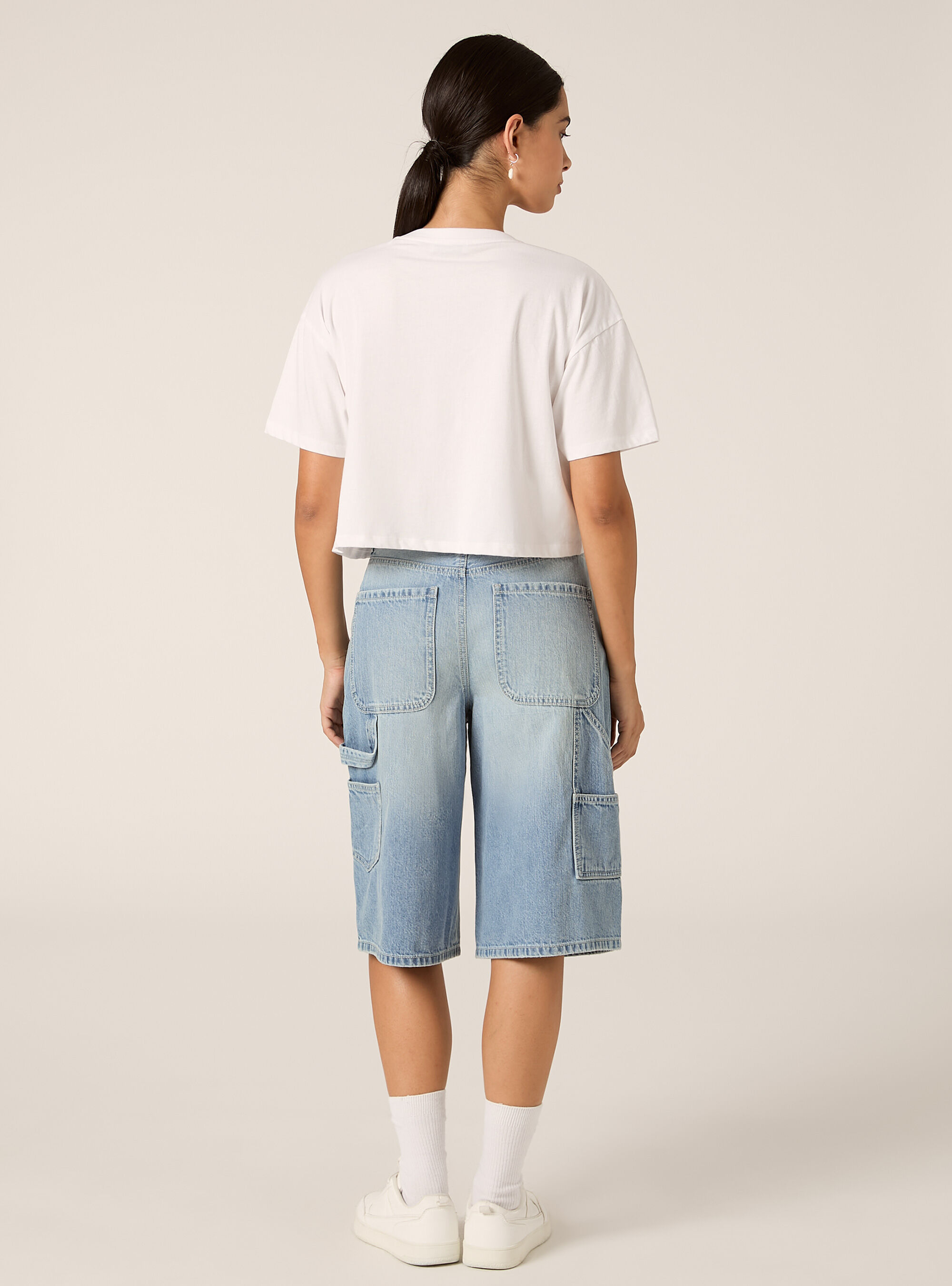 Bermuda jort carpenter in denim, D006 AZURE