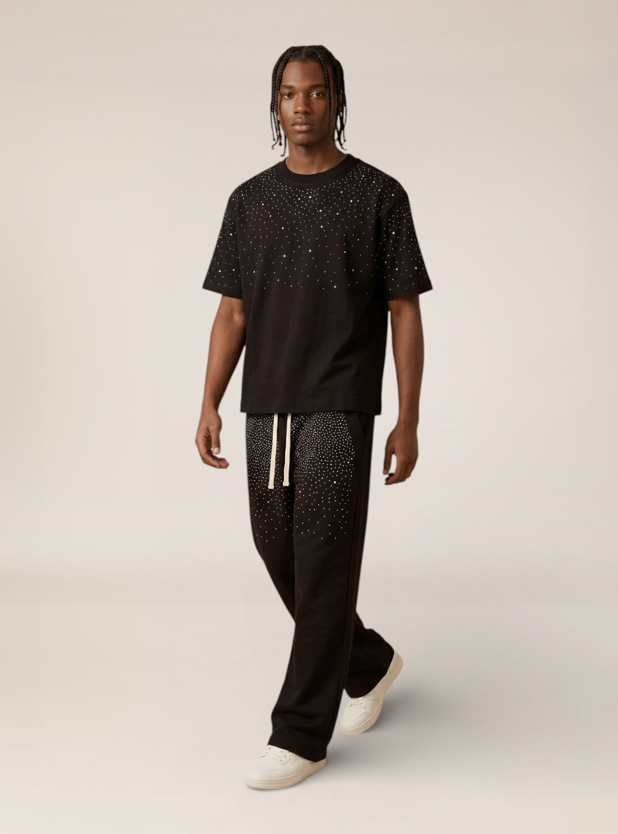 T-shirt boxy  con strass