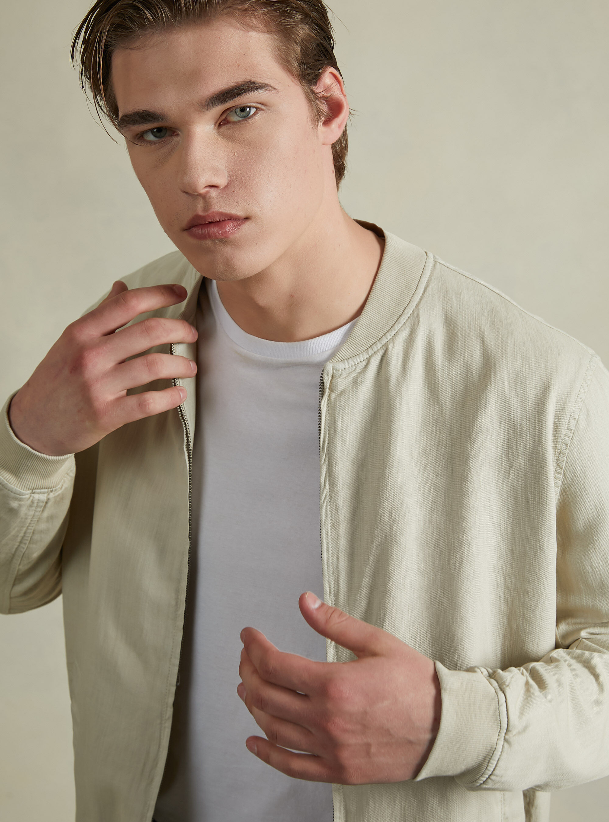 Mens linen bomber jacket shop