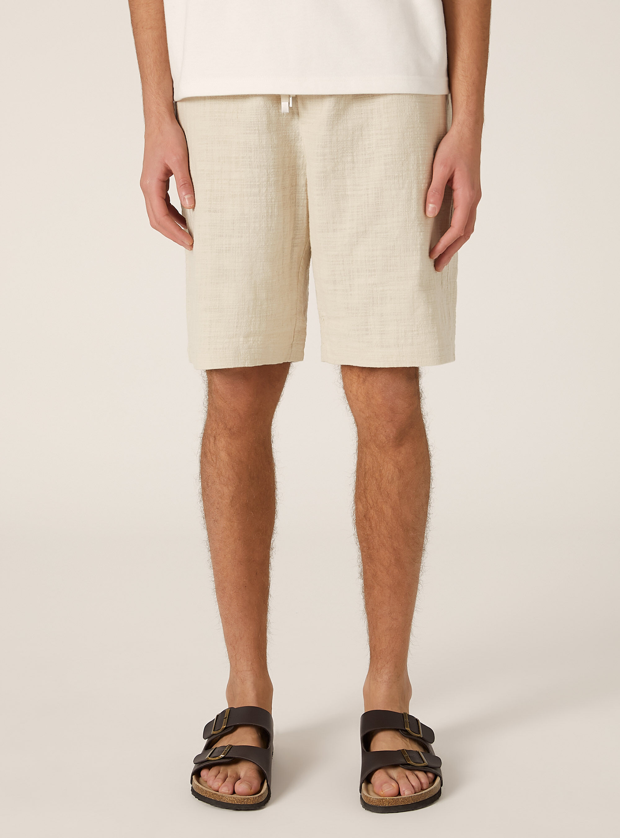 Bermudas de algod&oacute;n con cintura el&aacute;stica, BG3 BEIGE LIGHT
