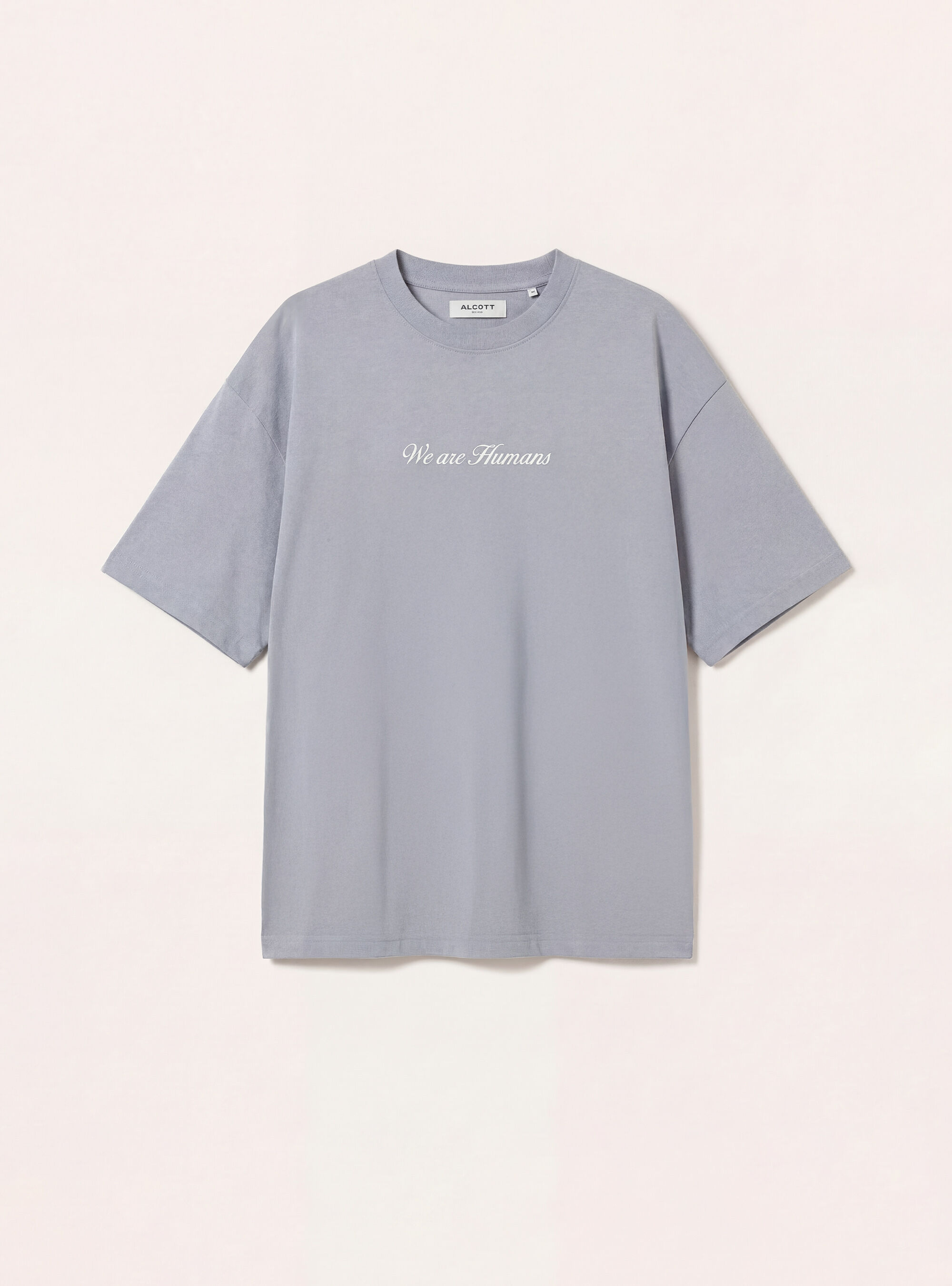 T-shirt boxy con stampa we are humans, AZ3 AZURE LIGHT