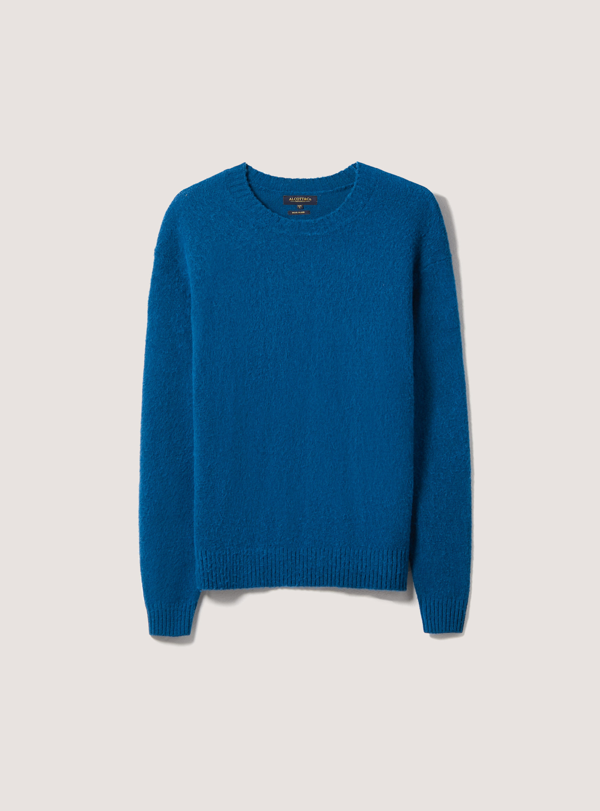 Wool blend pullover, OB2 BLUE OIL MED.