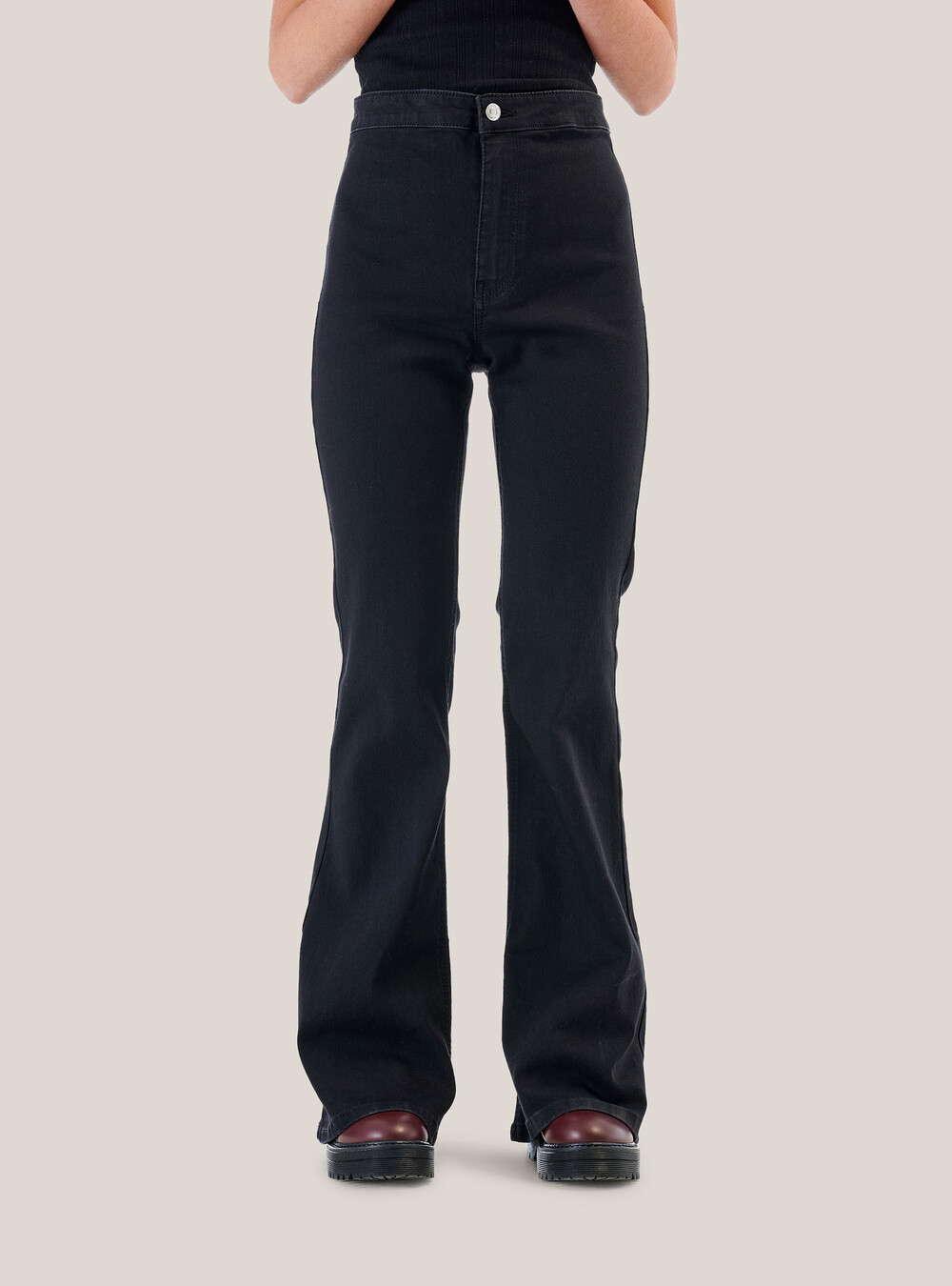 High Waisted Jeans Neri Wide Leg High-Rise Wide-Leg Cotton Jeans Nero Please Women Place Des