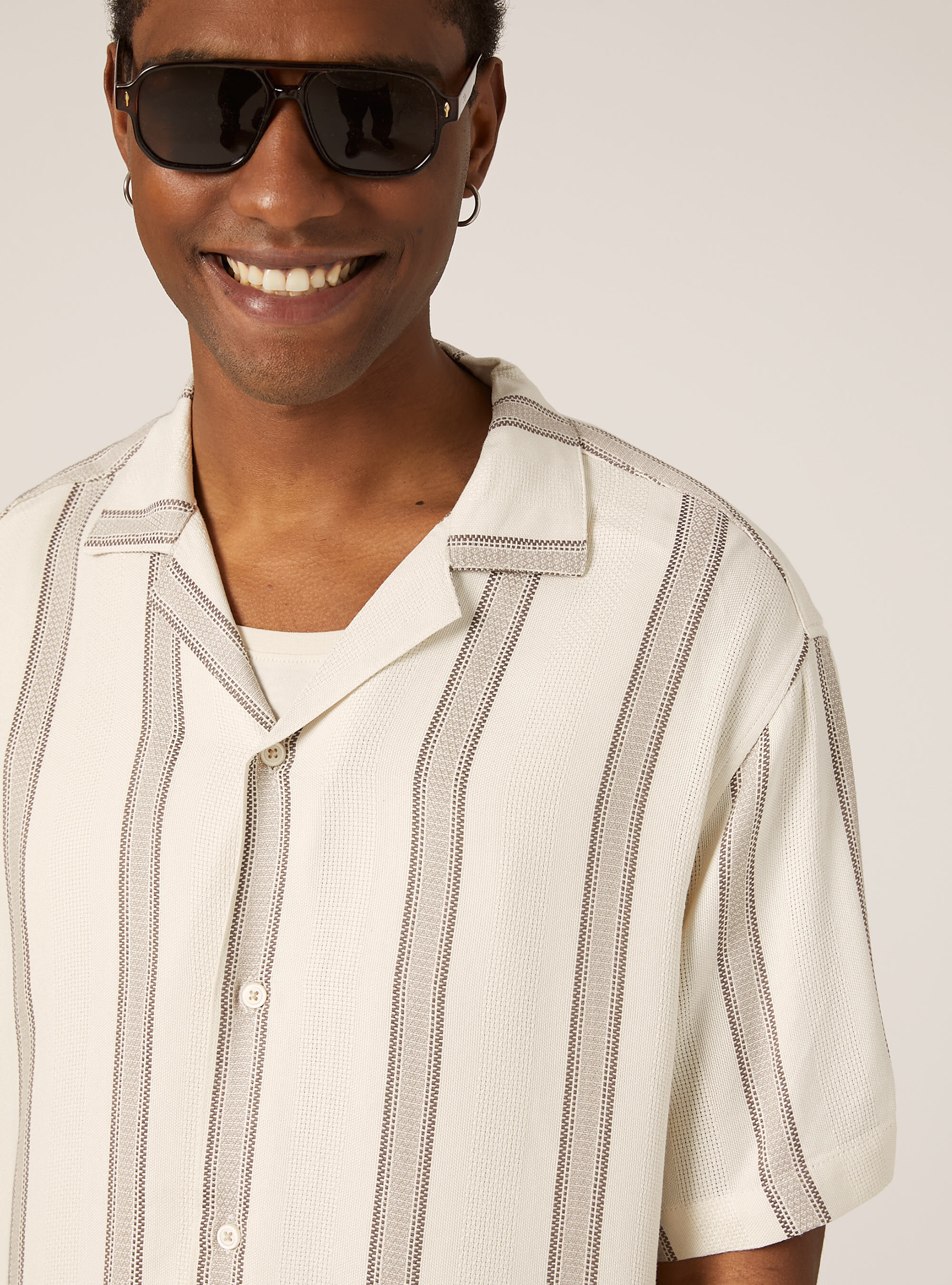 Striped textured shirt, CR3 CREAM LIGHT