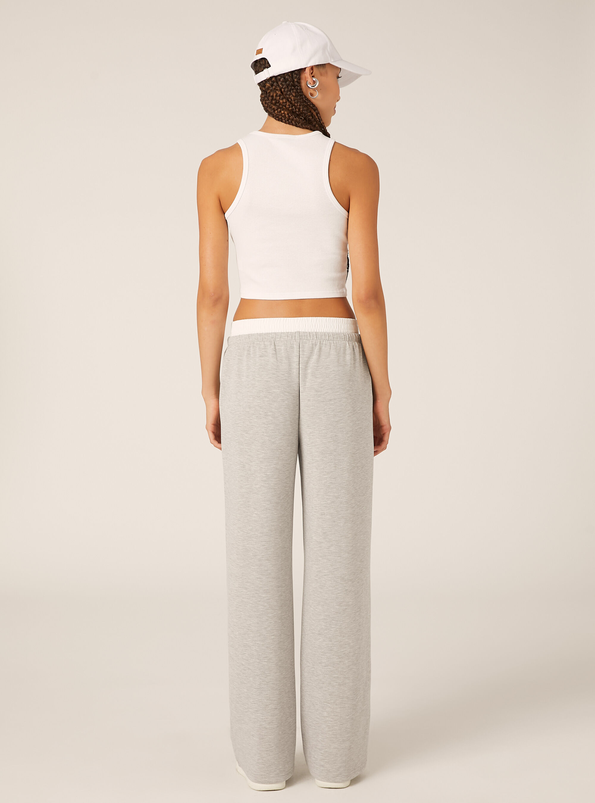 Pantalones jogger con cintura combinada, MGY3 GREY MEL LIGHT