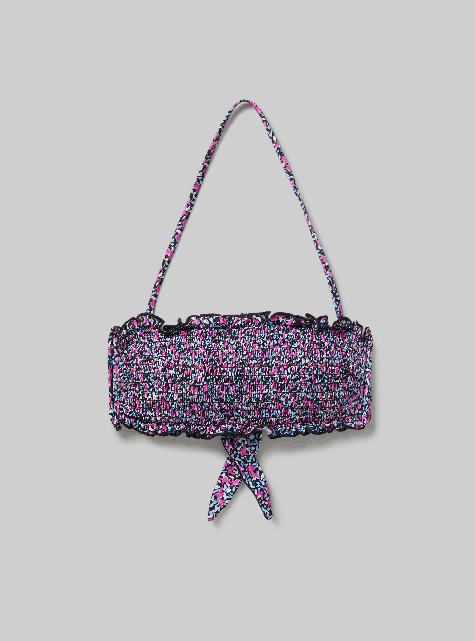 Textured bandeau bikini top, MULTICOLOR