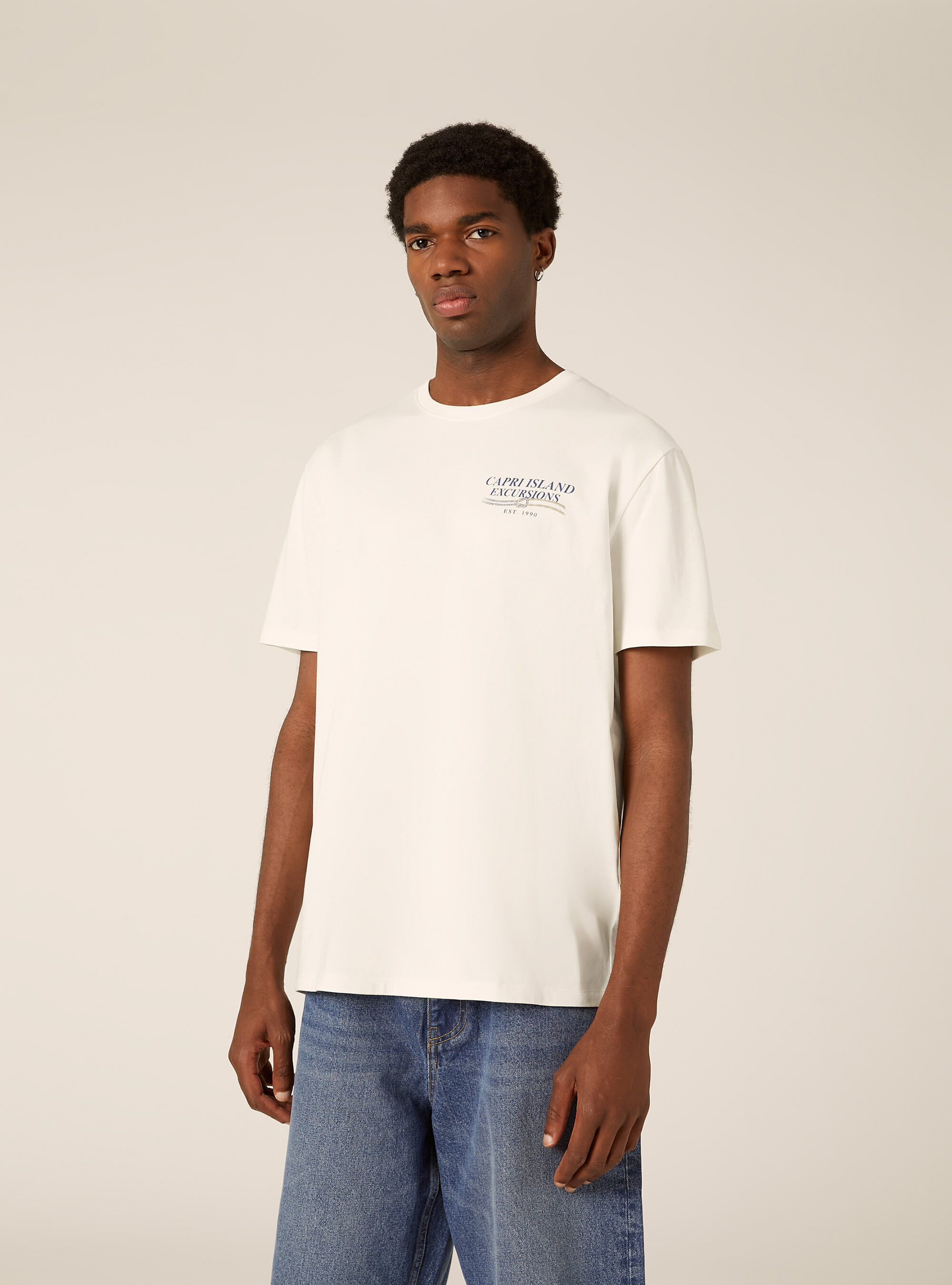 Camiseta Boxy Fit Capri Amore Mio, WH2 WHITE