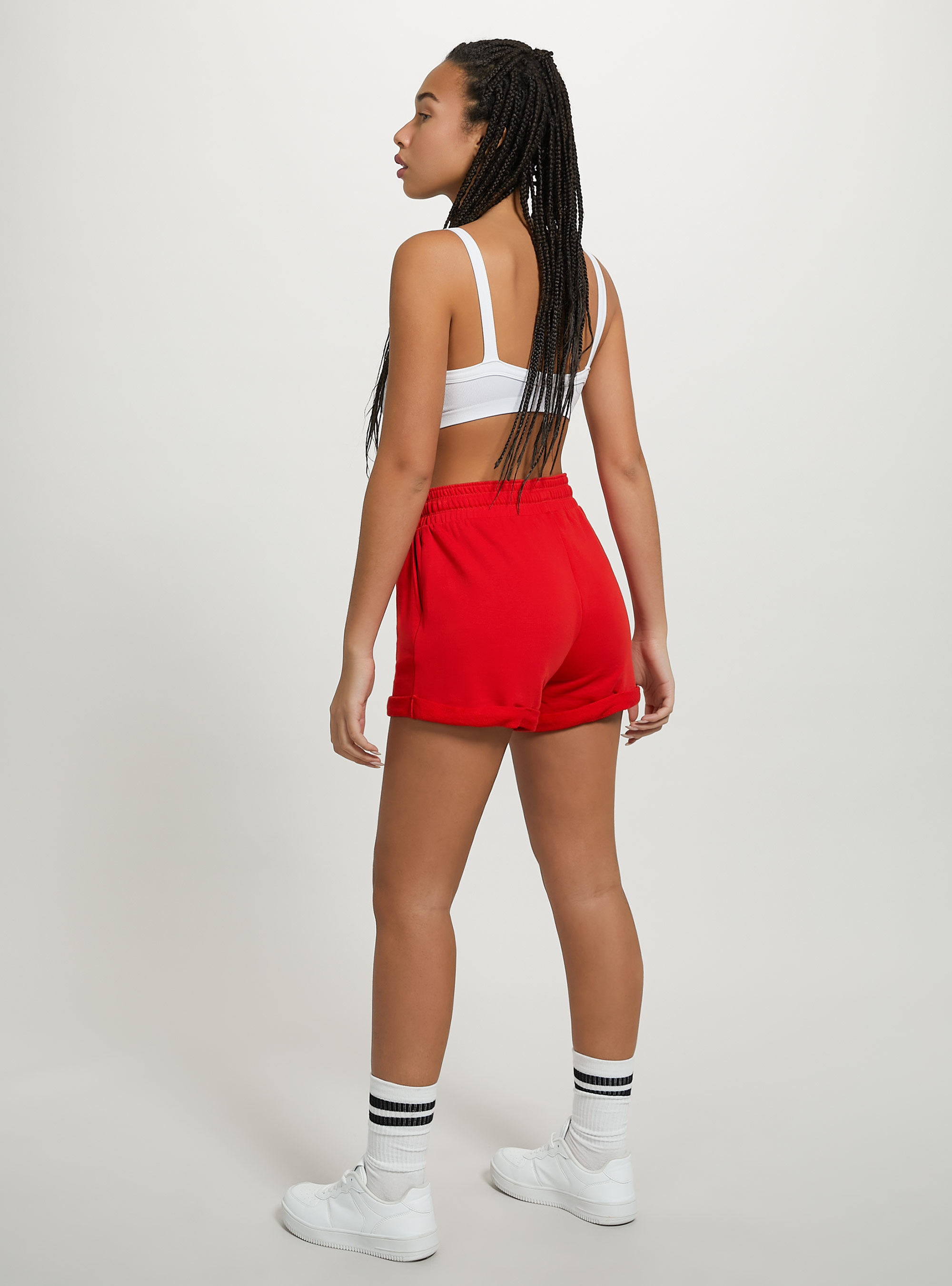 Cotton shorts with roll up and drawstring, RD2 RED MEDIUM