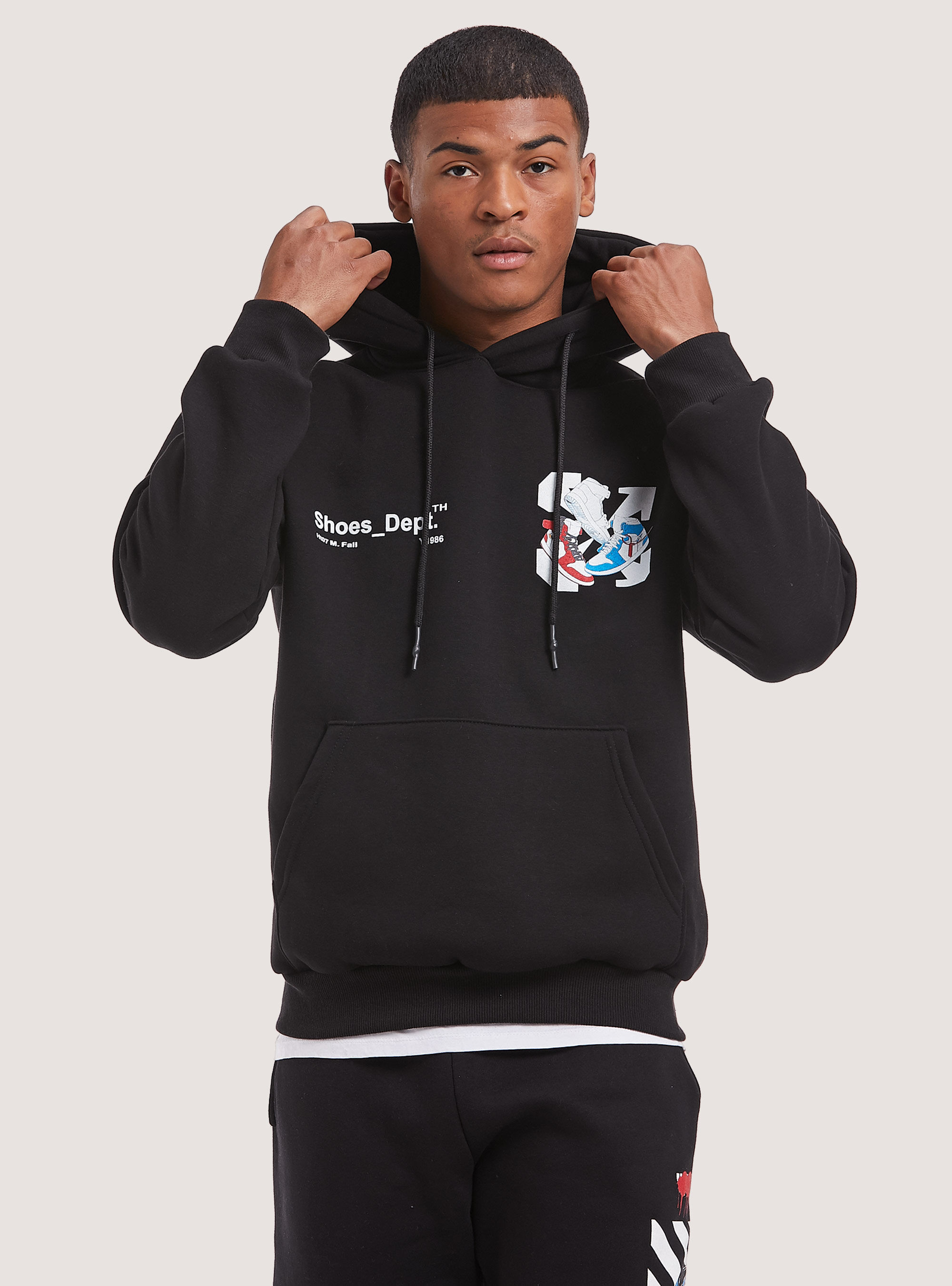 Smile print clearance hoodie