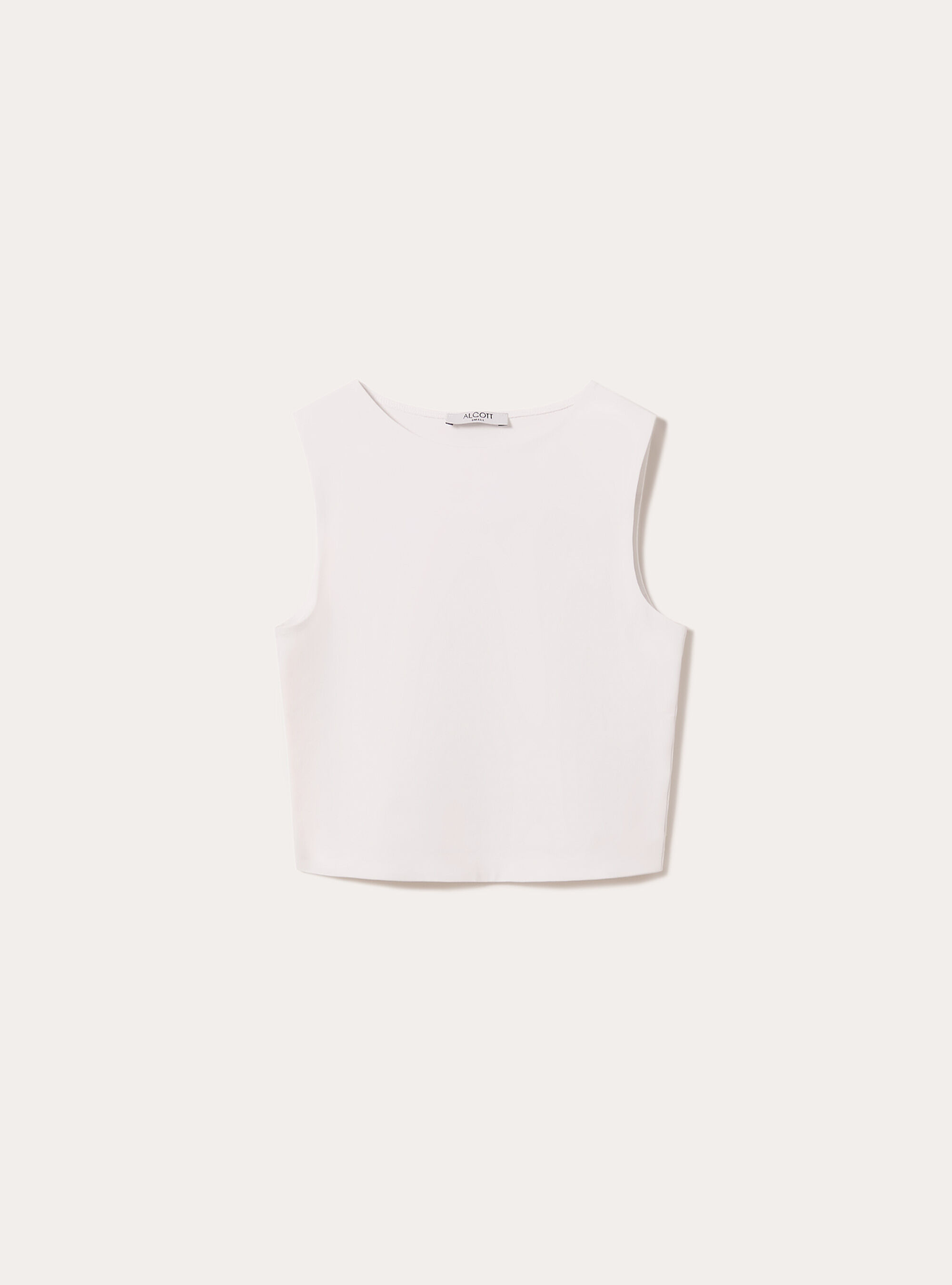 Canotta basic crop in jersey elastico, WH2 WHITE