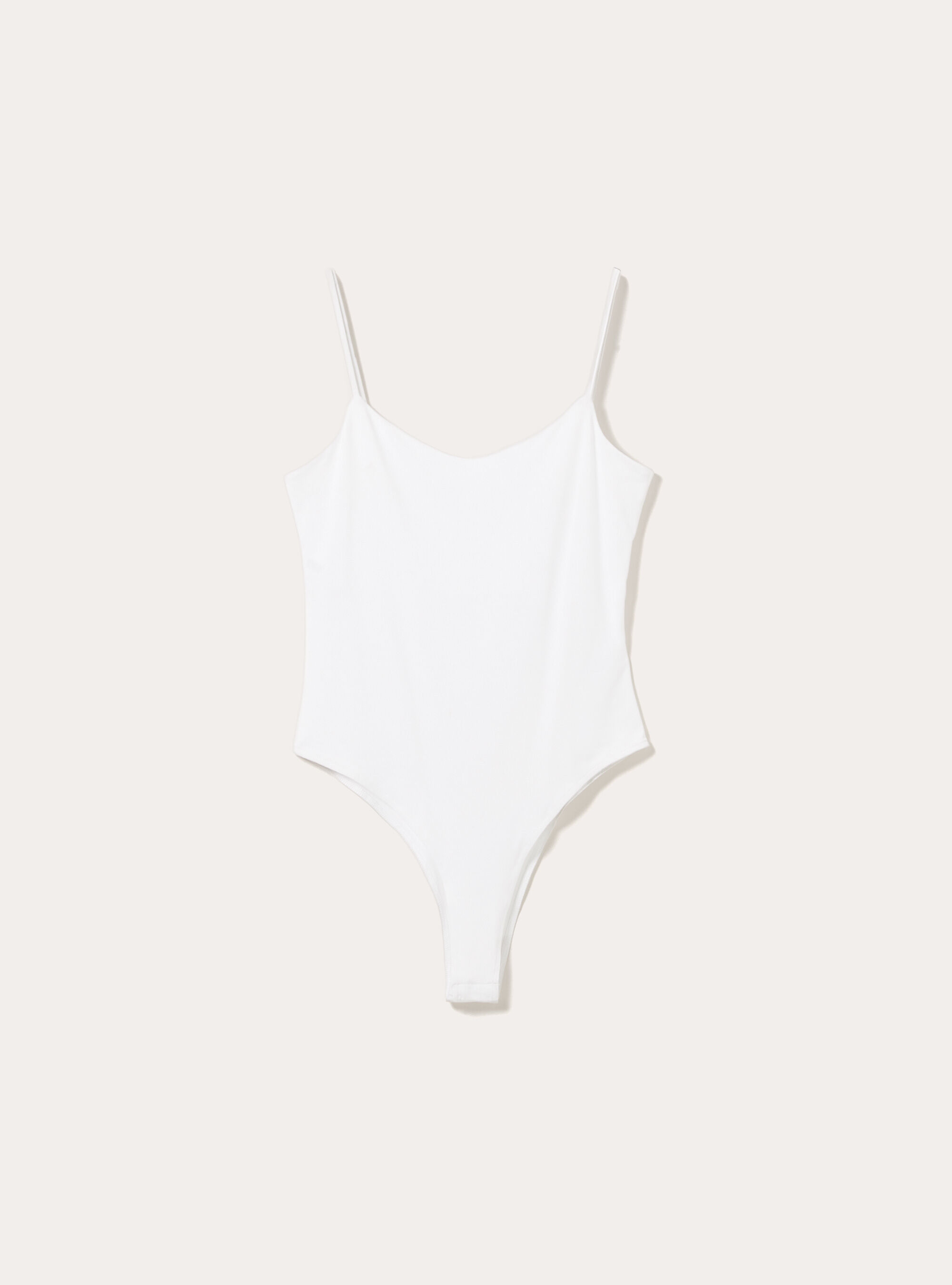 Body con bretelle sottili, WH3 WHITE
