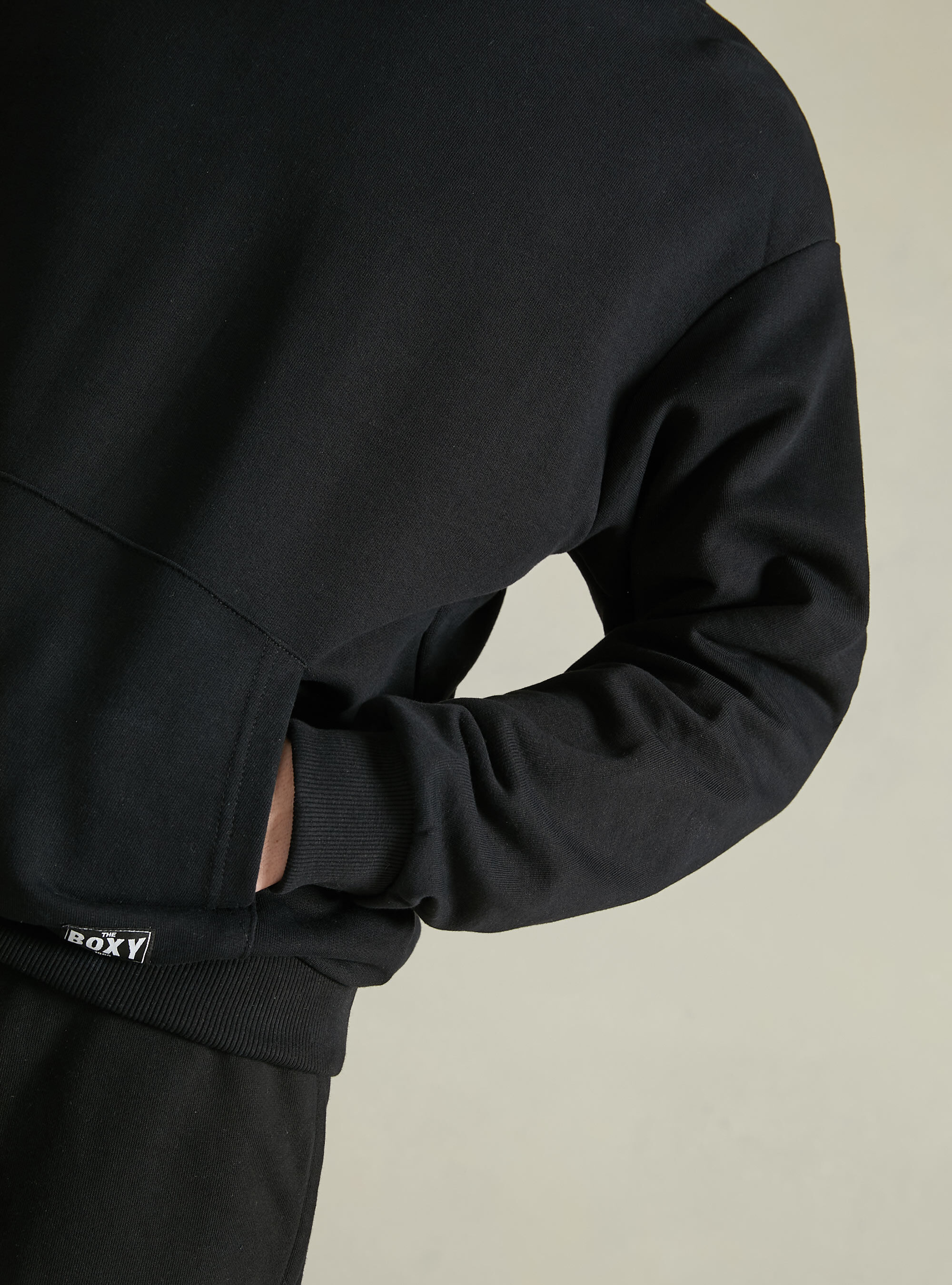 Boxy fit hoodie, BK1 BLACK