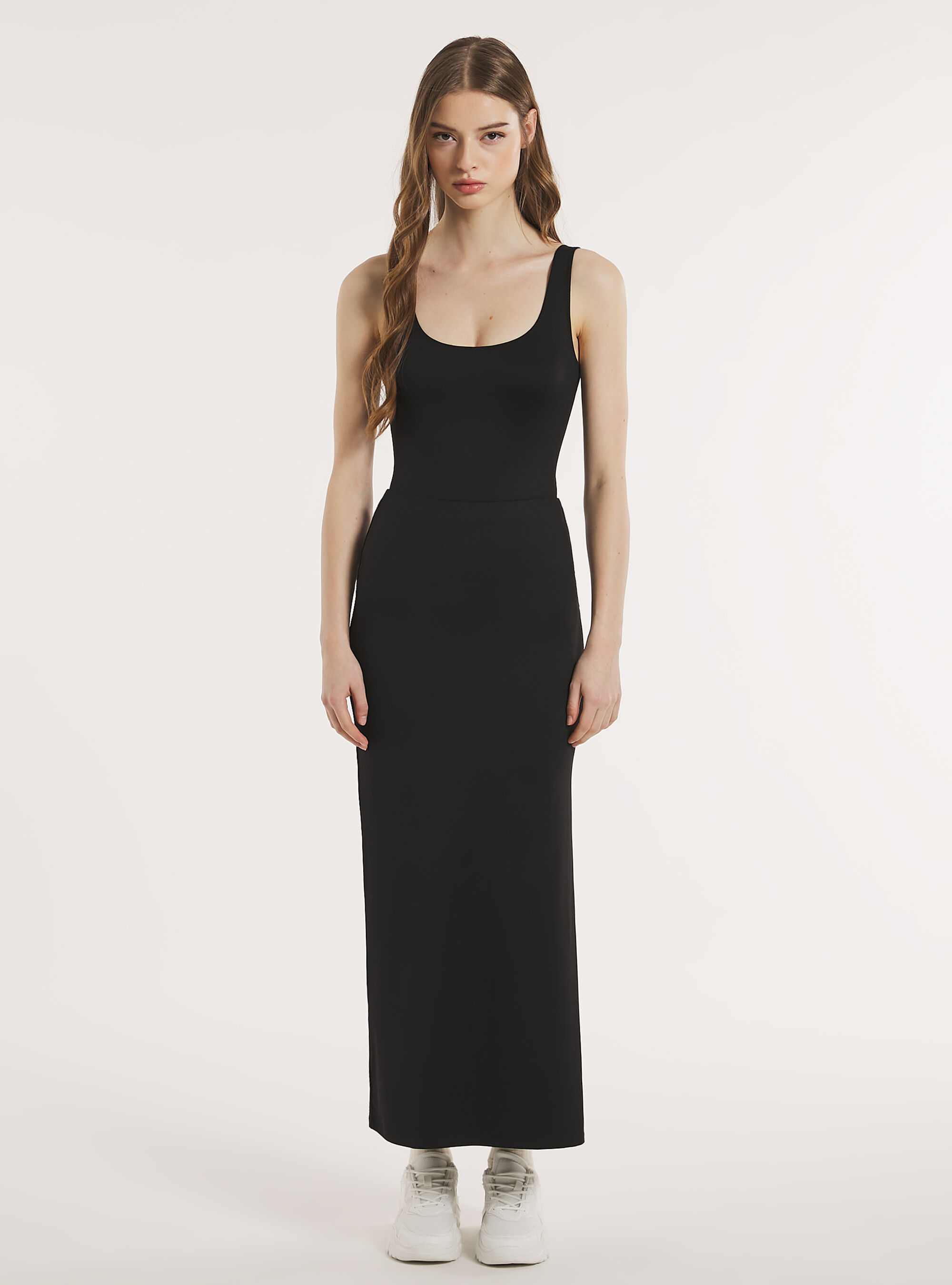 Single stretch jersey bodysuit, BK1 BLACK