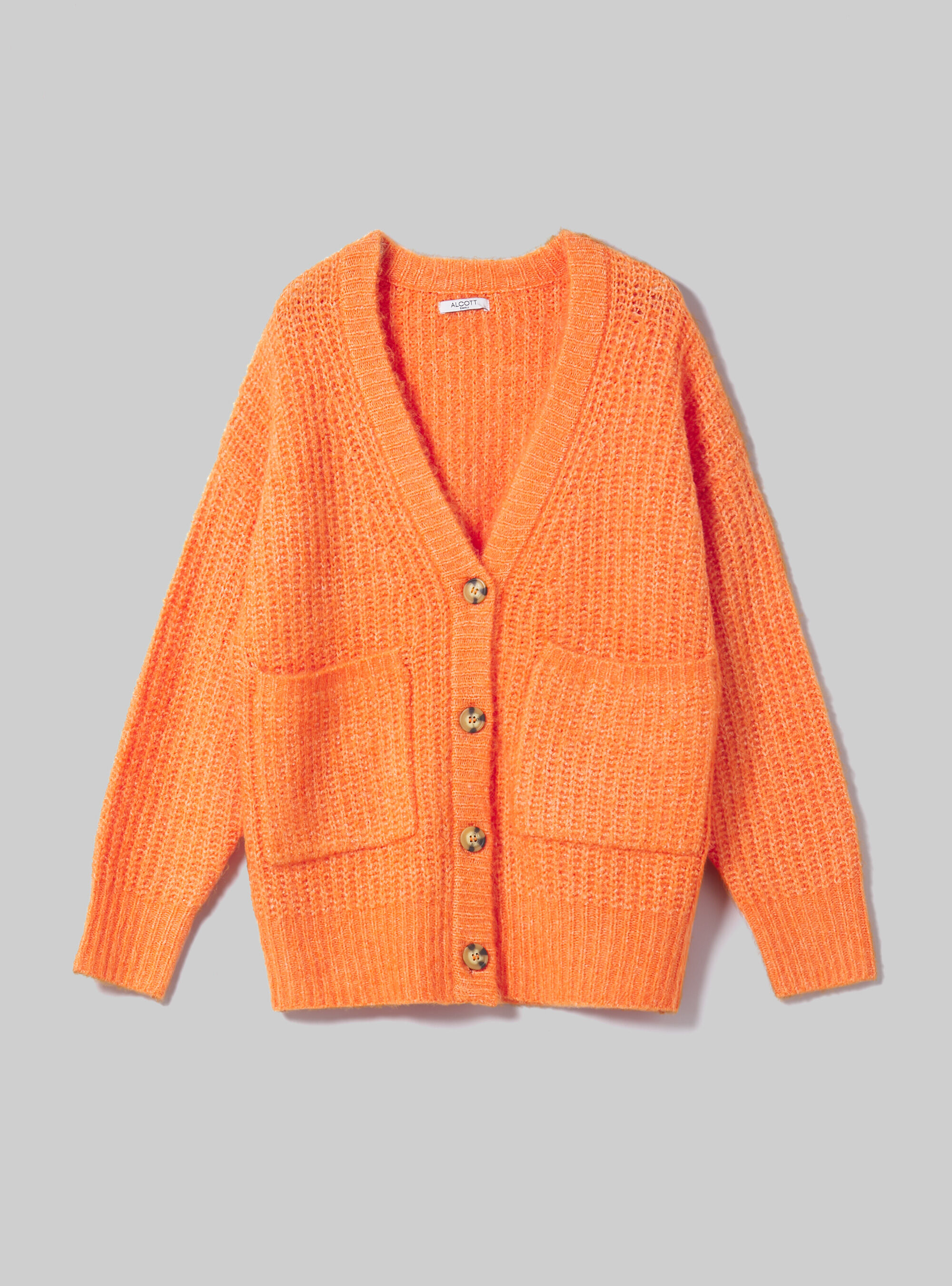 Orange cardigan sweaters sale