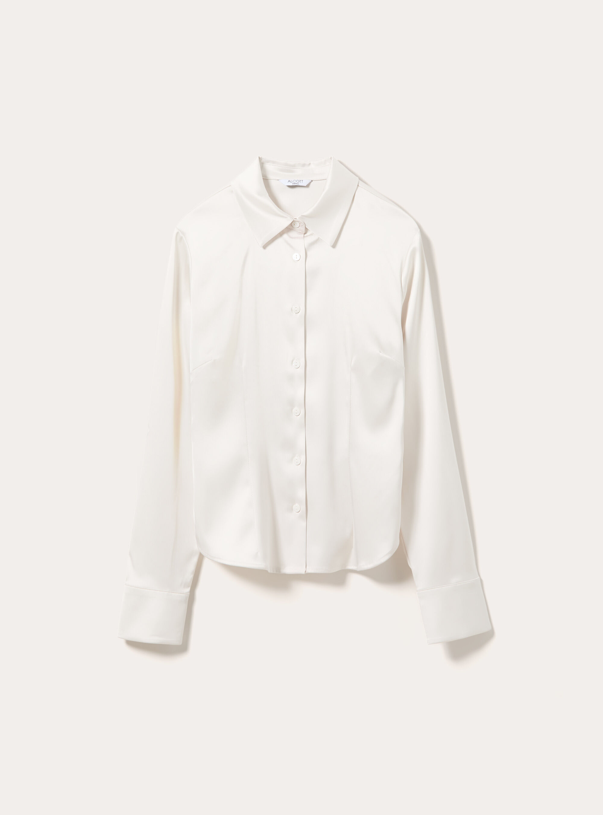 Langarm hemd aus satin, WH1 OFF WHITE