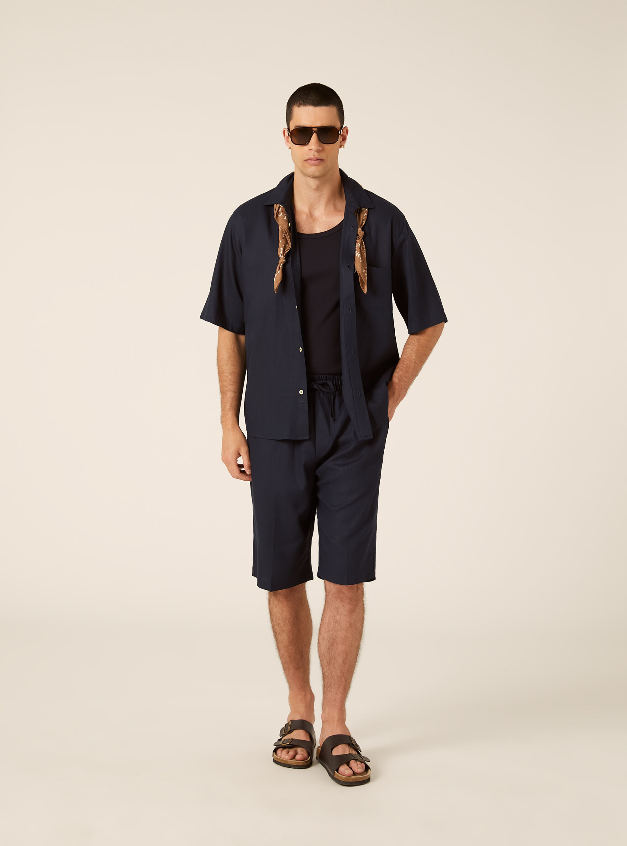 Camicia  in misto lino  con taschino