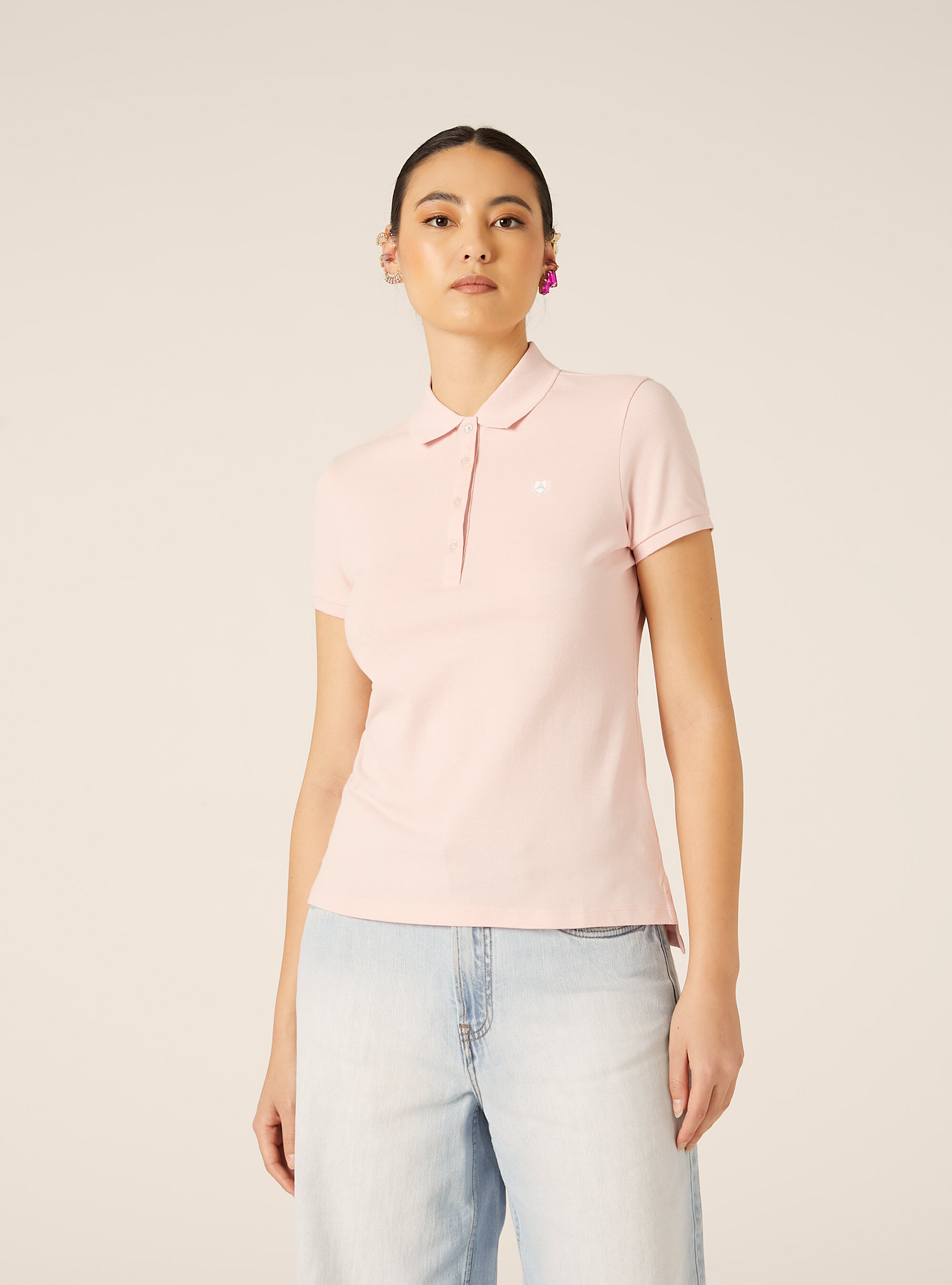 Polo Slim Fit avec Logo Brod&eacute;