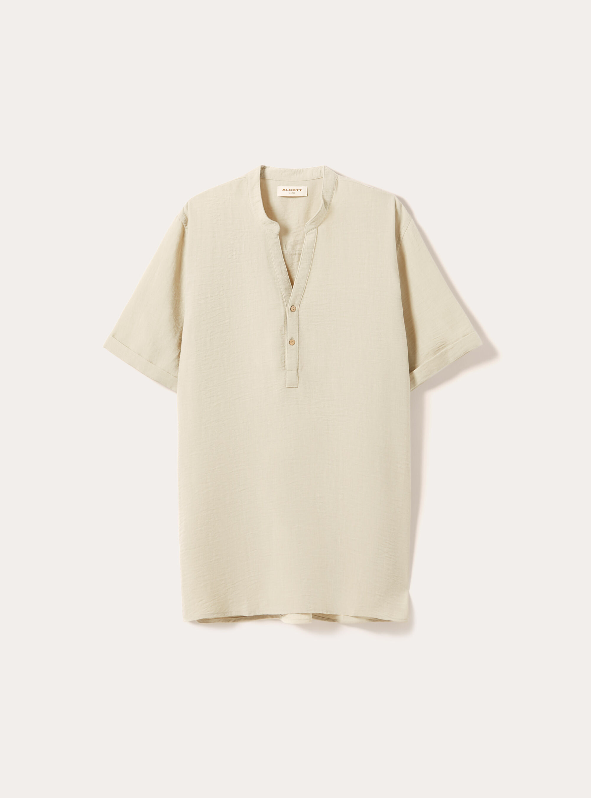 Shirt with Korean collar, BG3 BEIGE LIGHT