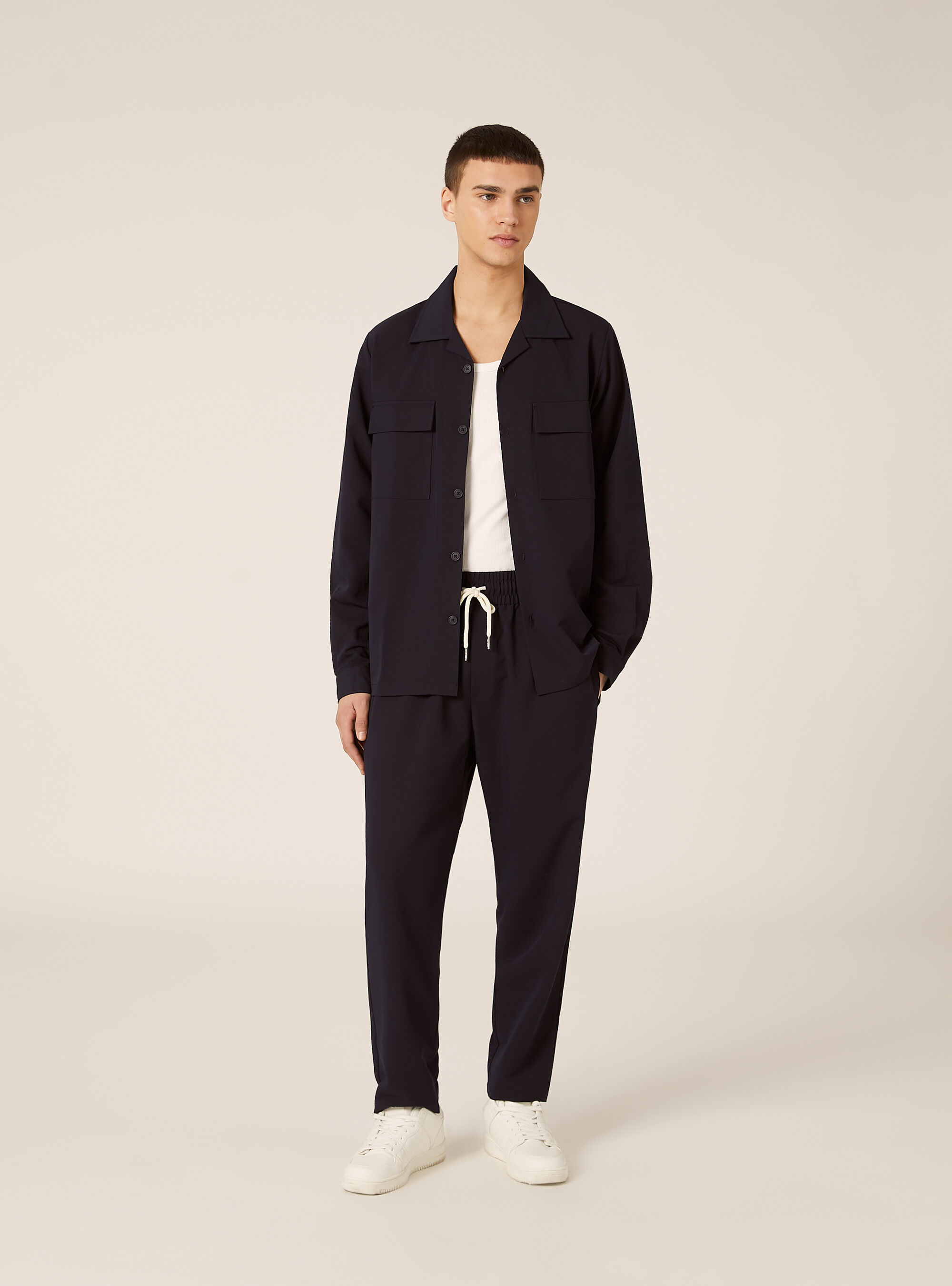 Pantaloni jogger carrot fit, NA1 NAVY DARK