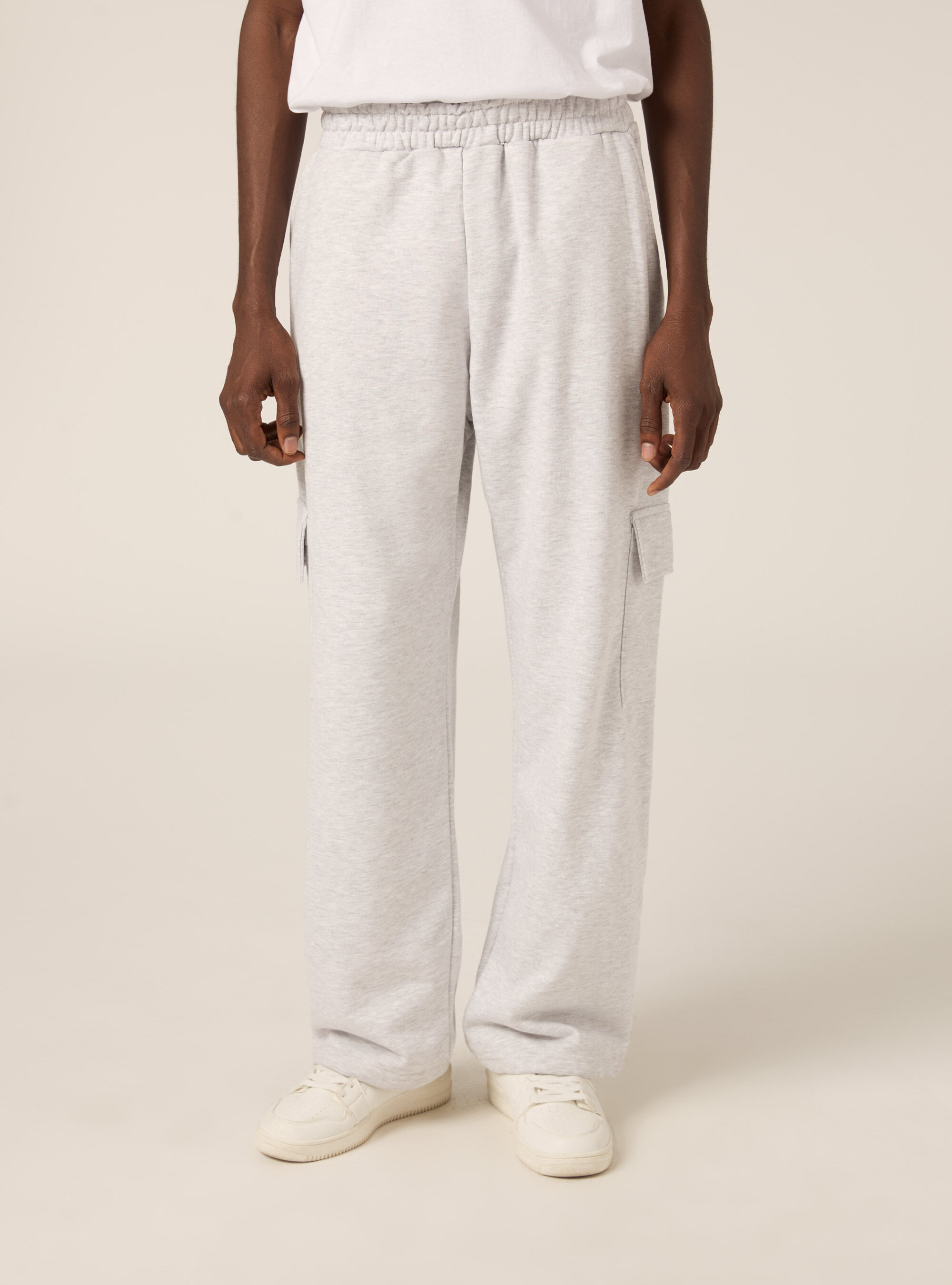 Loose-fit joggers with large pockets, MGY3 GREY MEL LIGHT