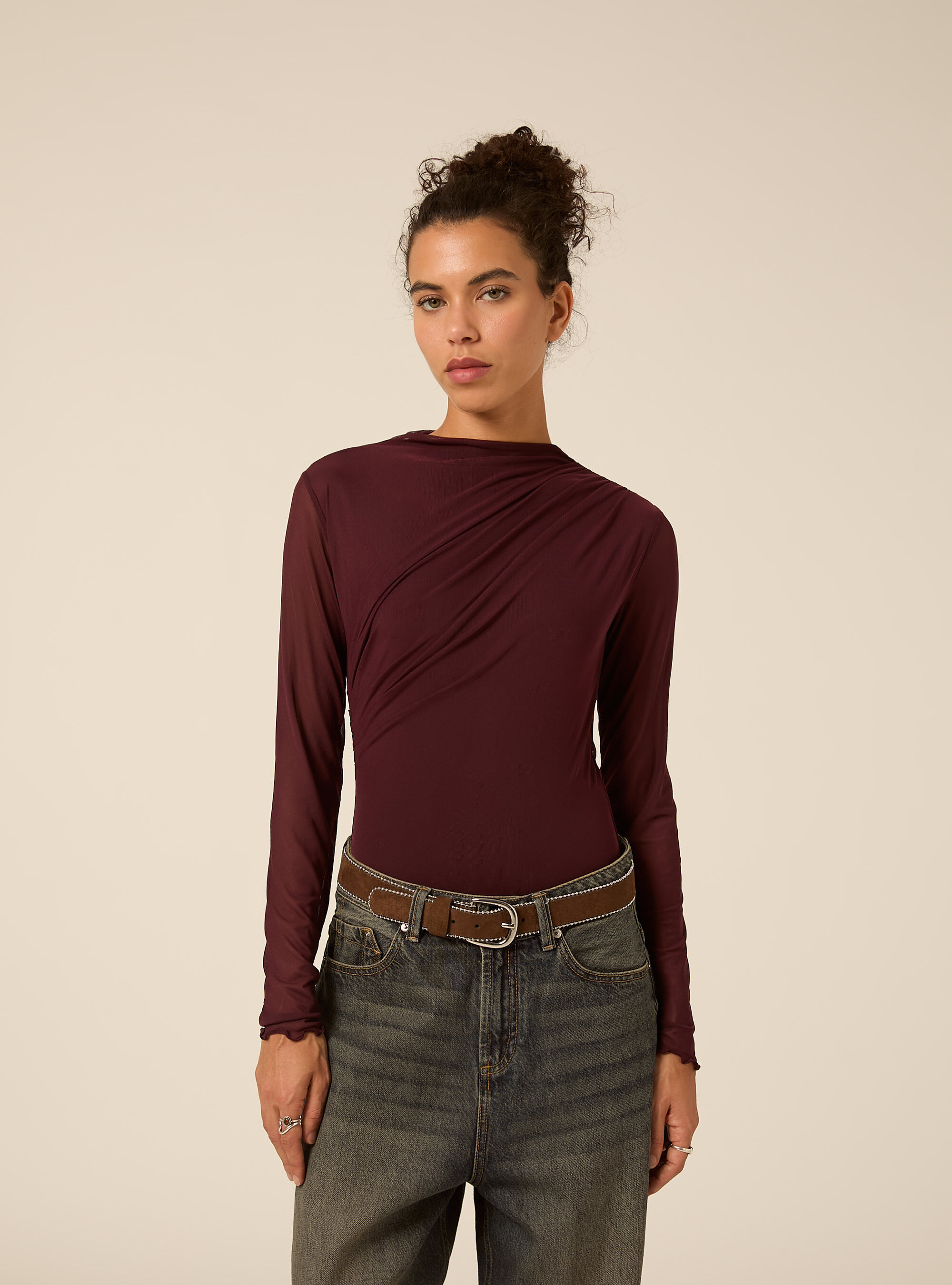Body in tulle con arriccio