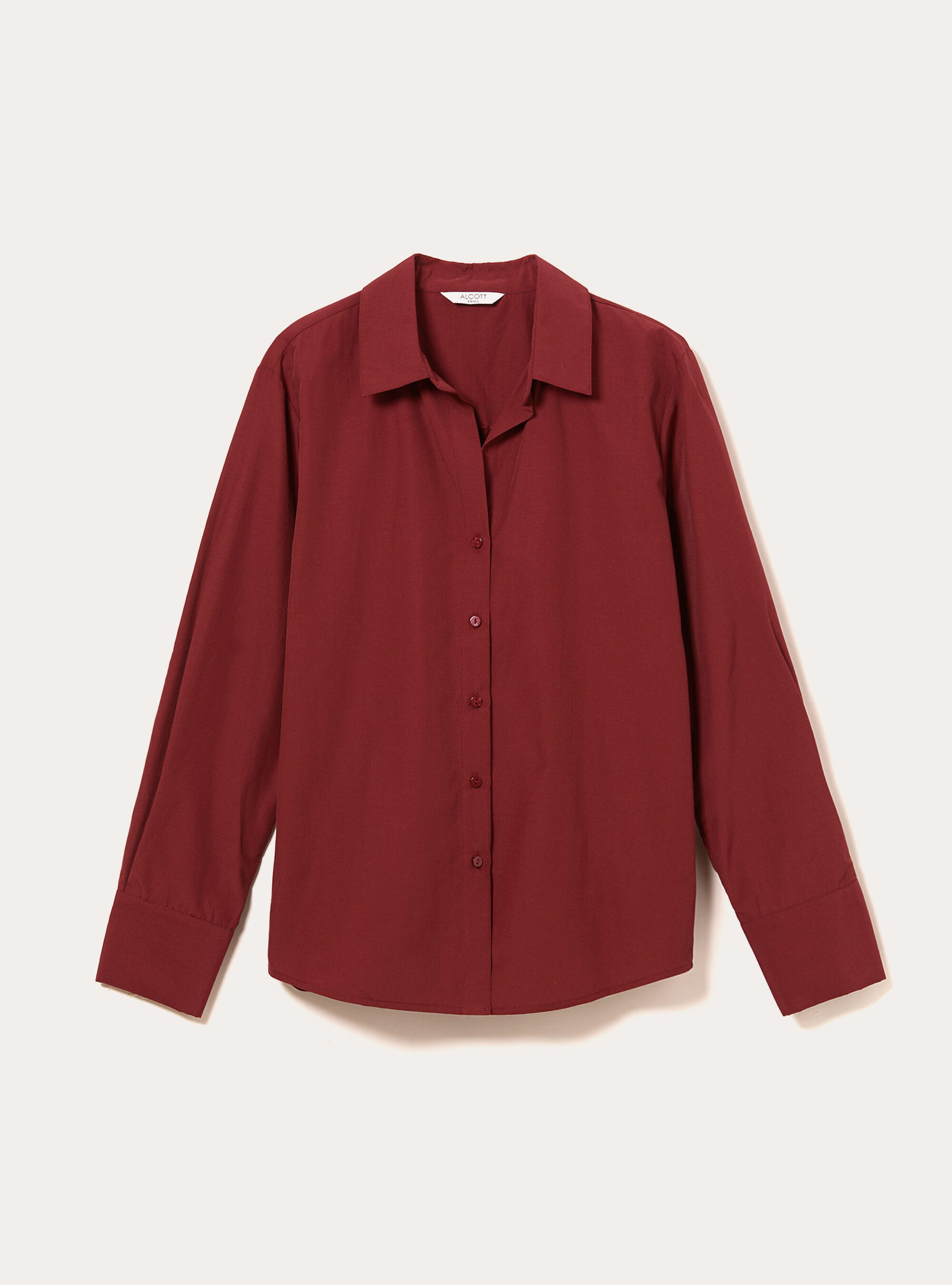 Basic-Hemd aus Popeline, BO1 BORDEAUX DARK